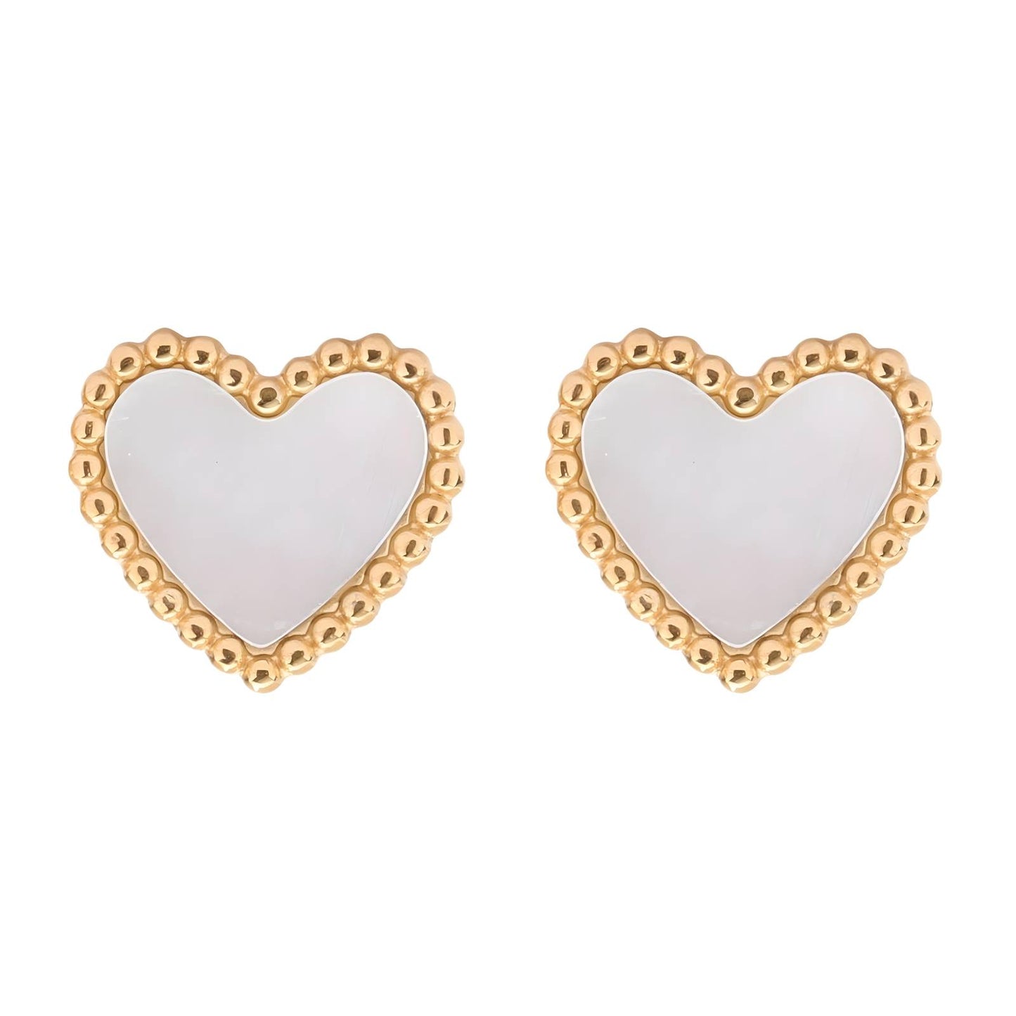 18K gold plated Stainless steel Hearts earrings, Intensity