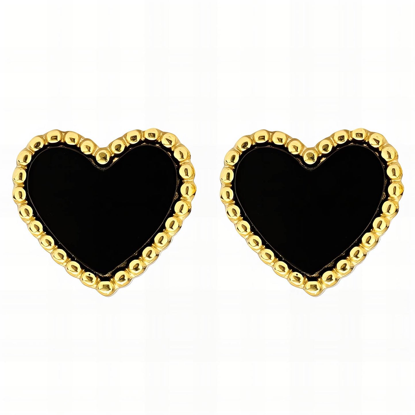 18K gold plated Stainless steel Hearts earrings, Intensity