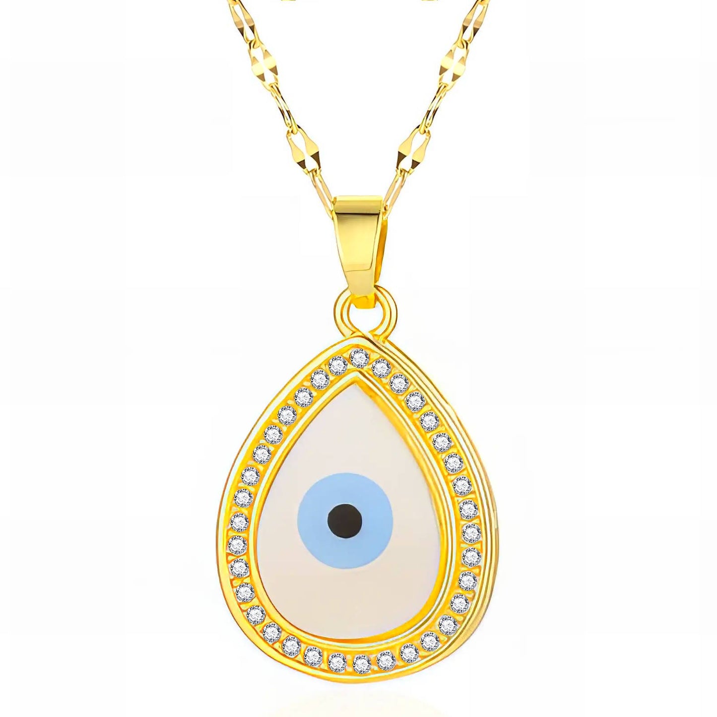 18K gold plated Evil Eye necklace, Intensity
