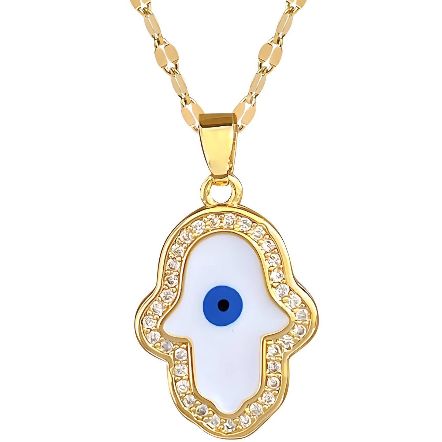 18K gold plated Evil Eye necklace, Intensity