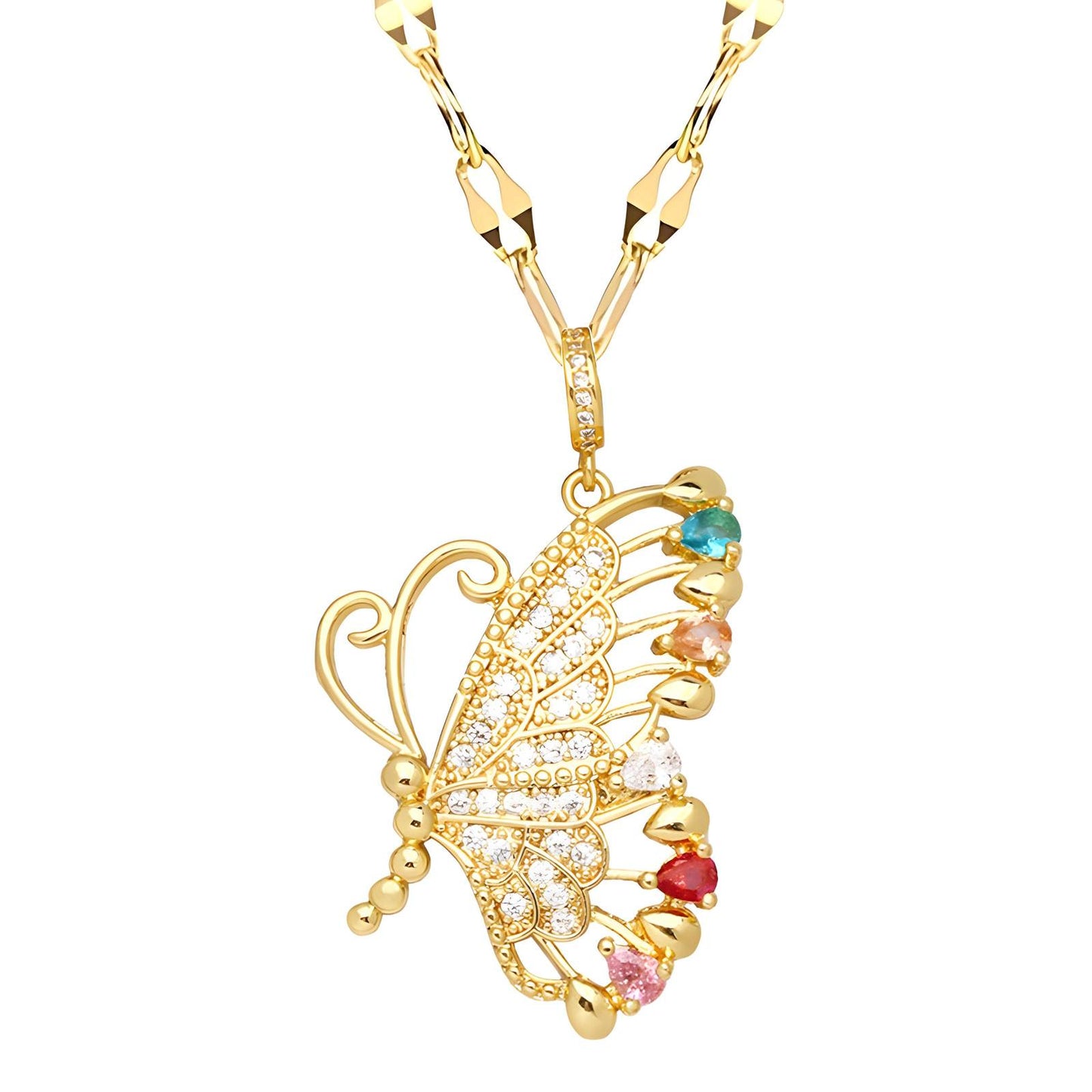 18K gold plated Butterfly necklace, Intensity