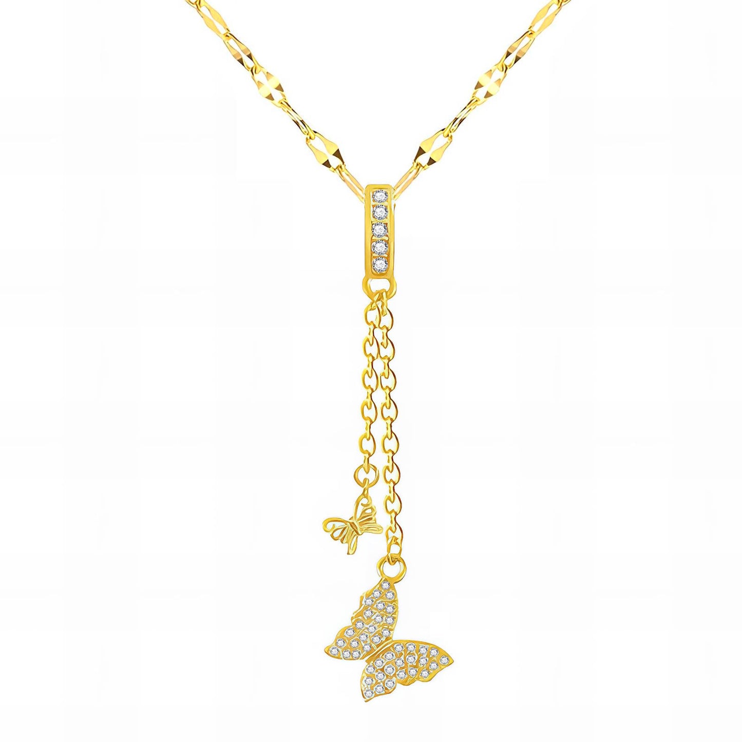 18K gold plated Butterflies necklace, Intensity