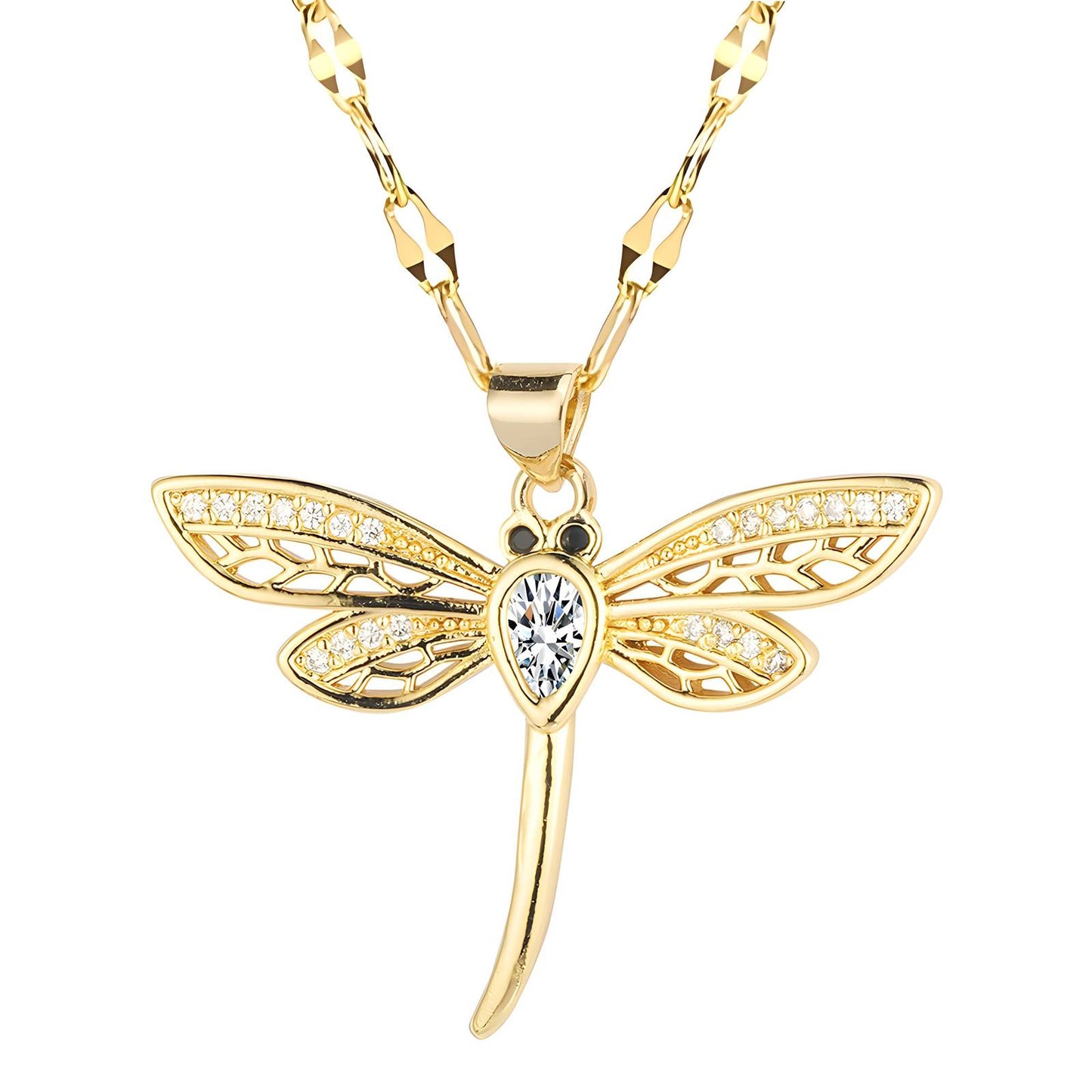 18K gold plated Butterfly necklace, Intensity