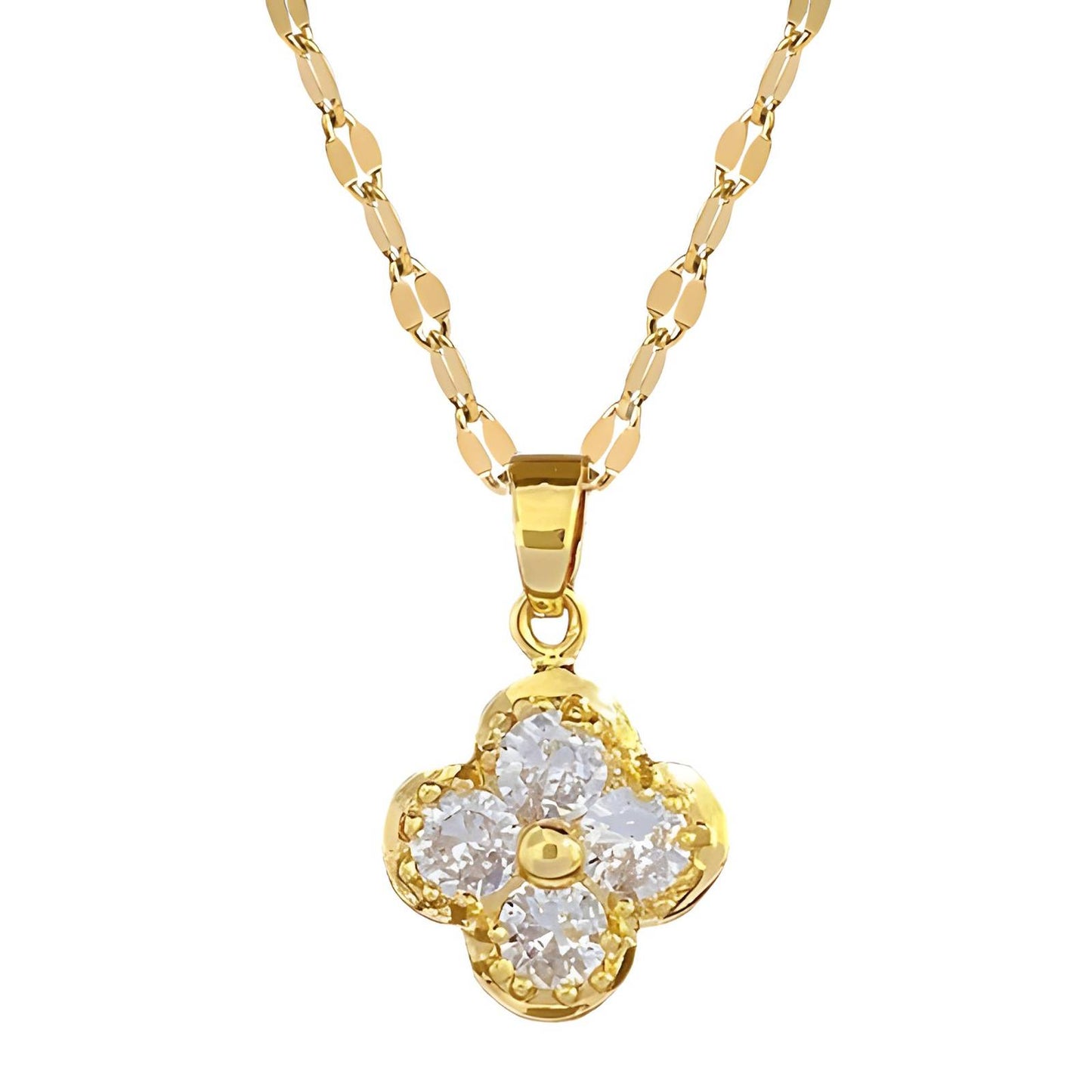 18K gold plated Four-leaf clover necklace, Intensity