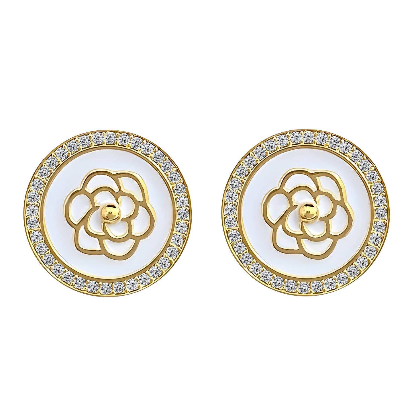 18K gold plated Brass Flower earrings, Intensity