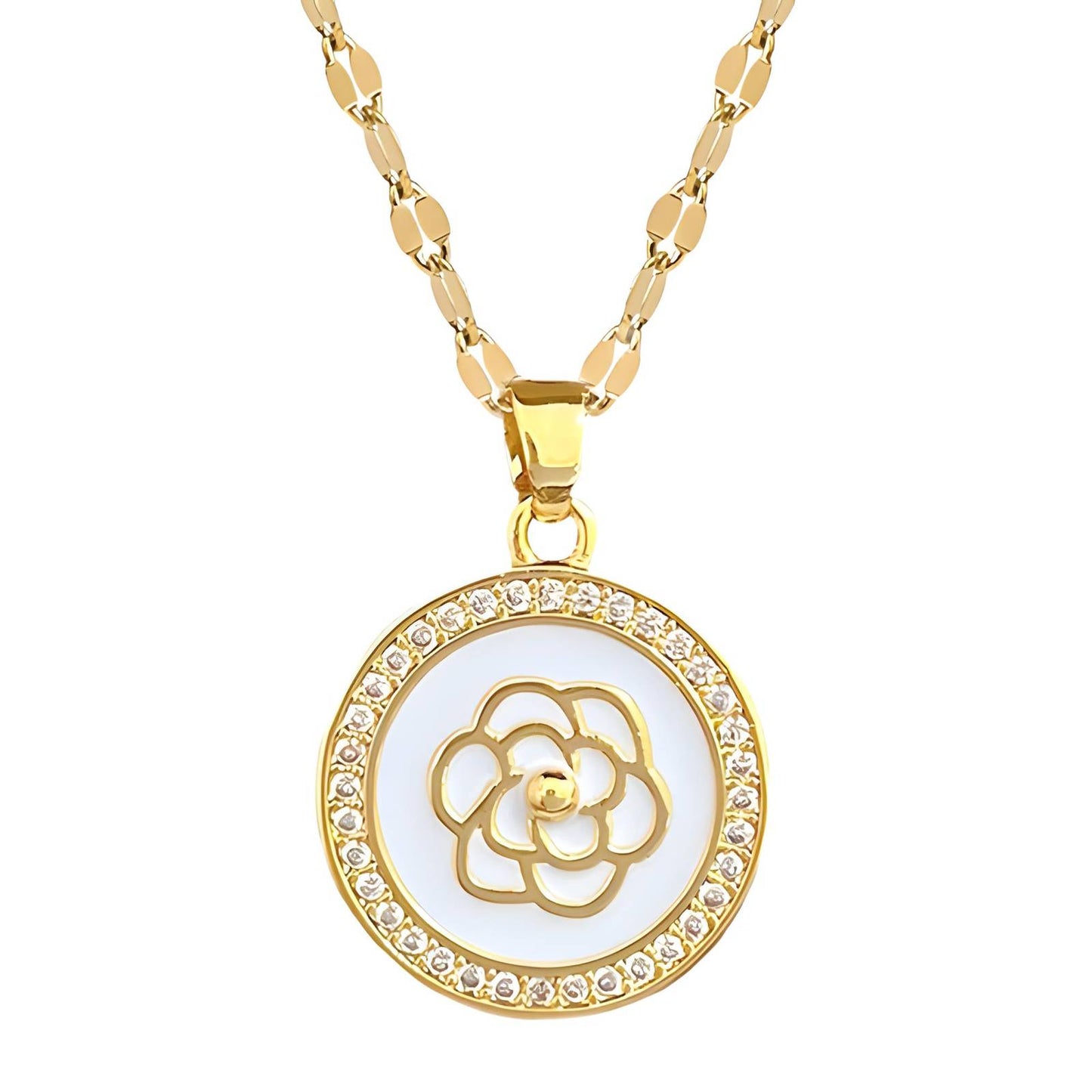 18K gold plated Flower necklace, Intensity