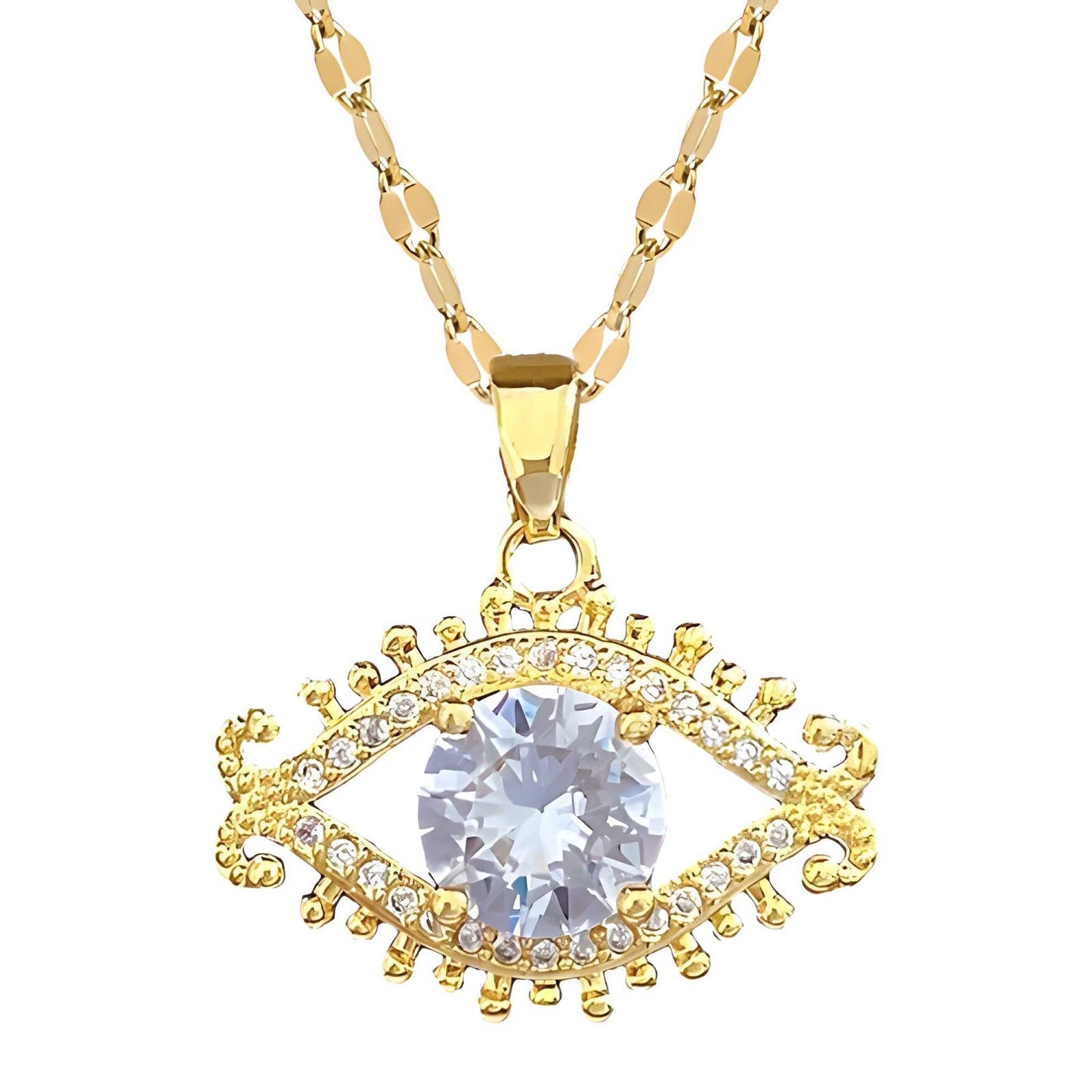18K gold plated Evil Eyes necklace, Intensity