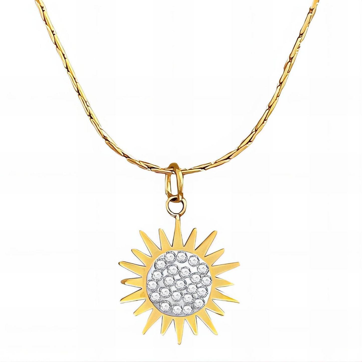 18K gold plated Stainless steel Sun necklace, Intensity