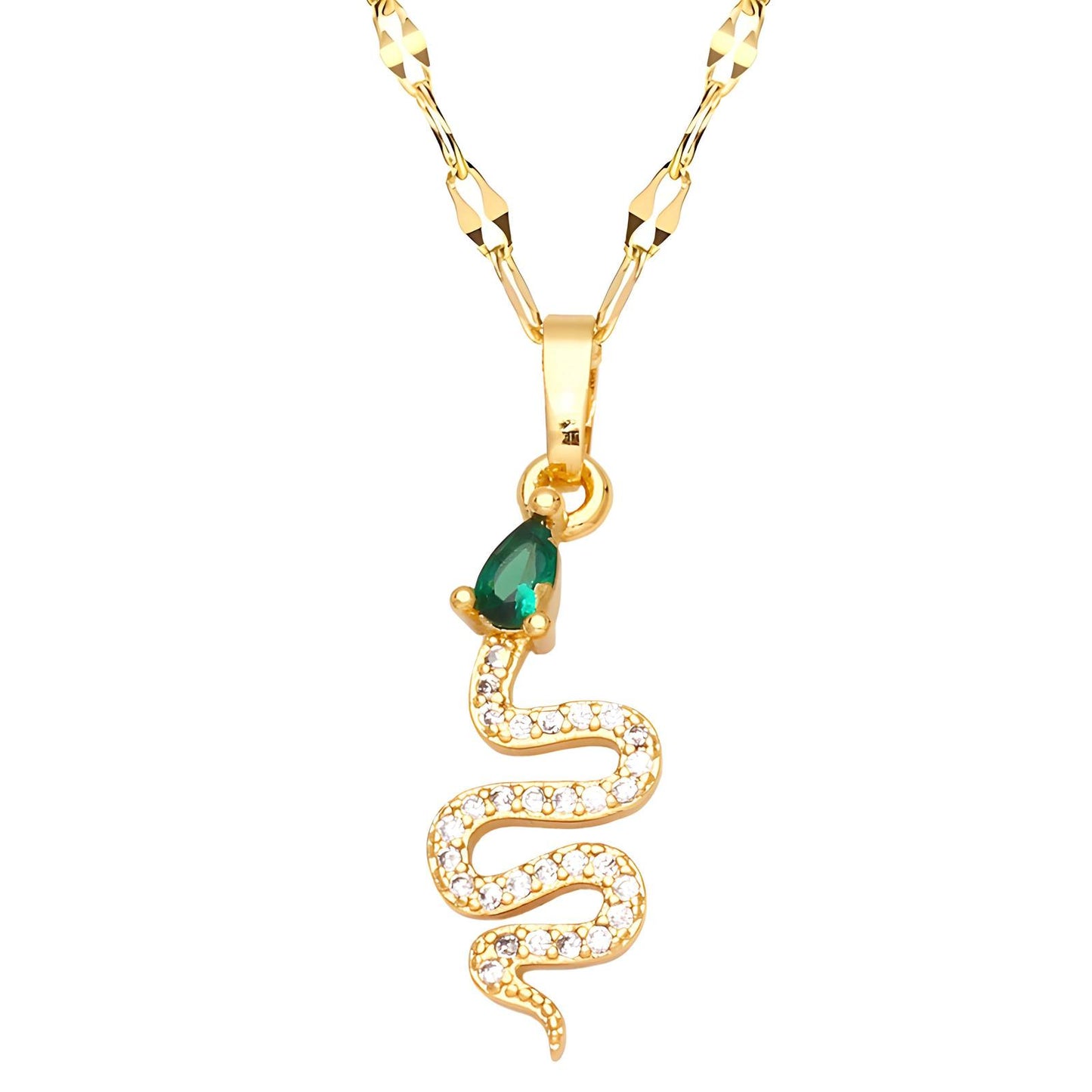 18K gold plated Snake necklace, Intensity