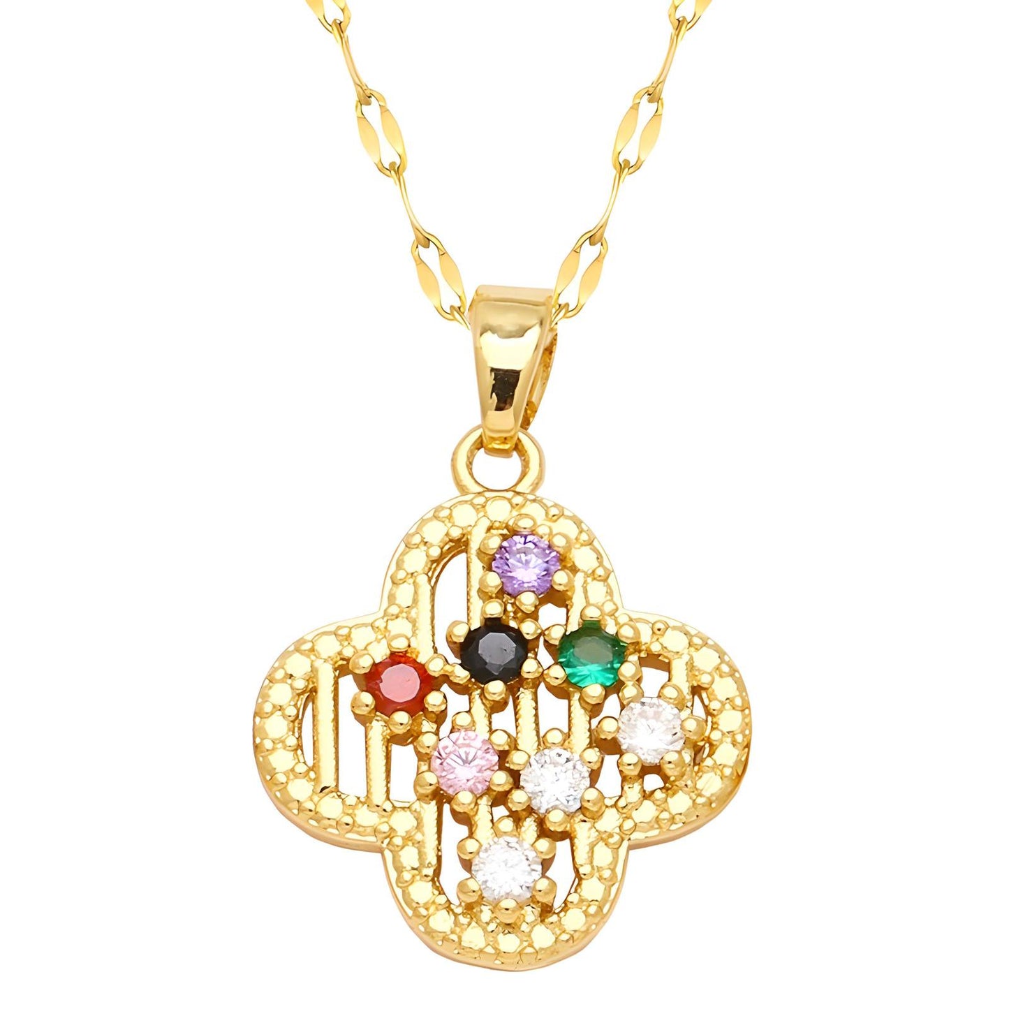 18K gold plated Four-leaf clover necklace, Intensity
