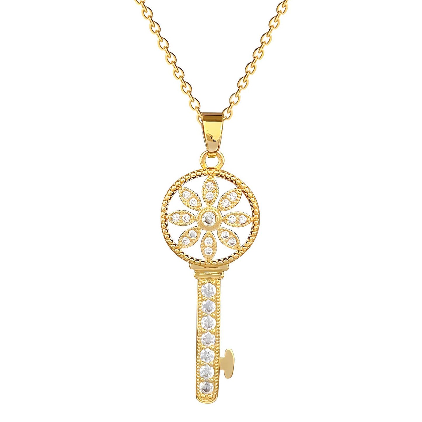 18K gold plated Flower necklace, Intensity