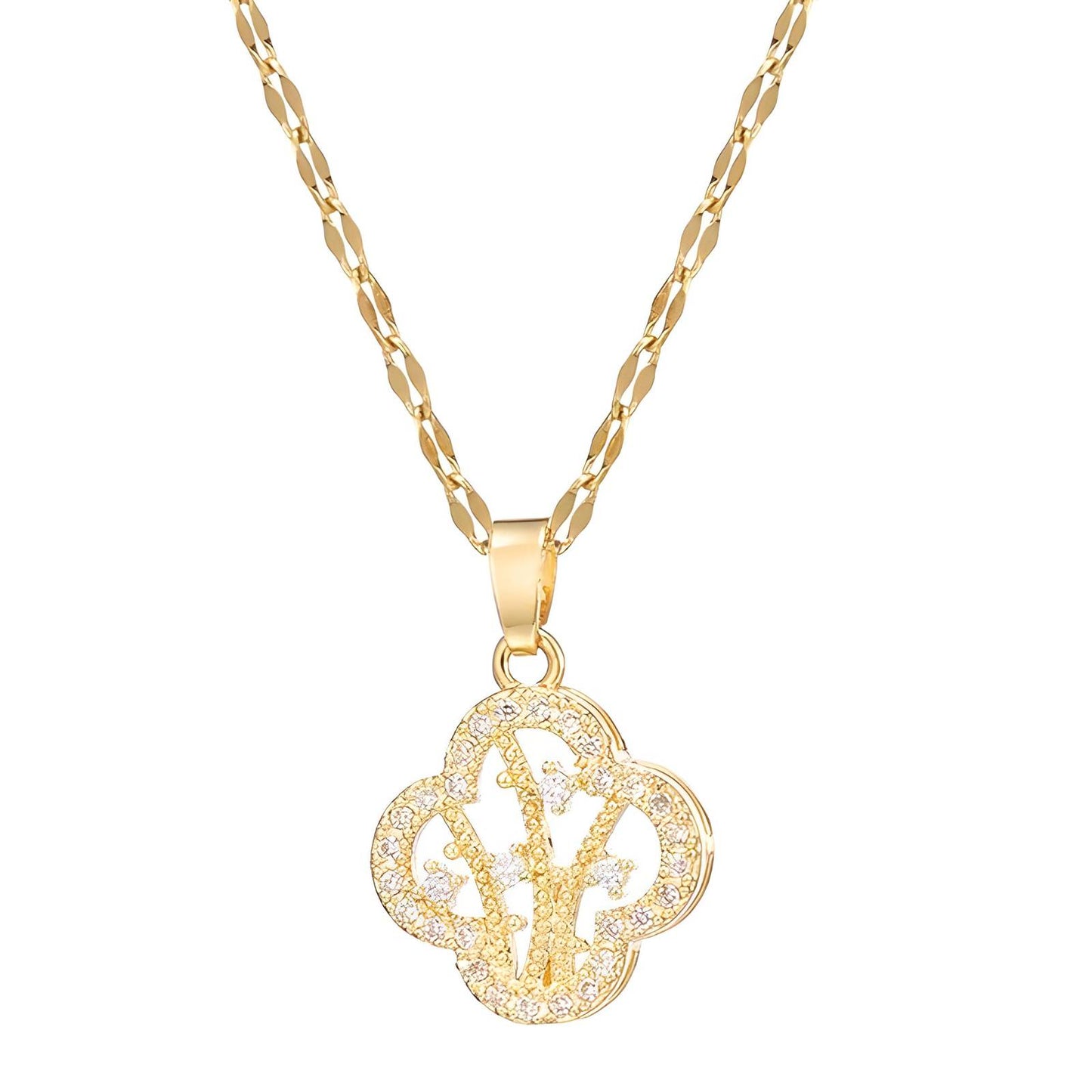 18K gold plated Four-leaf clover necklace, Intensity