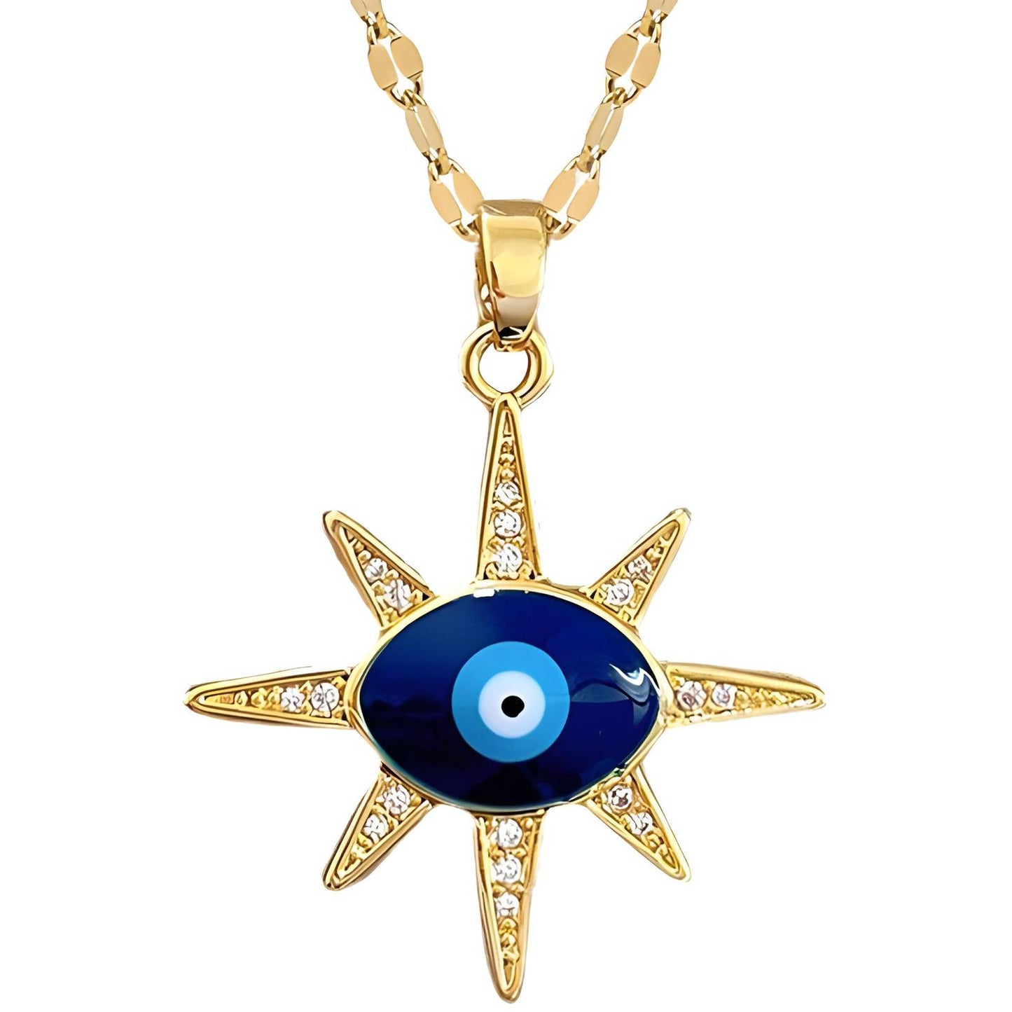 18K gold plated Evil Eye necklace, Intensity