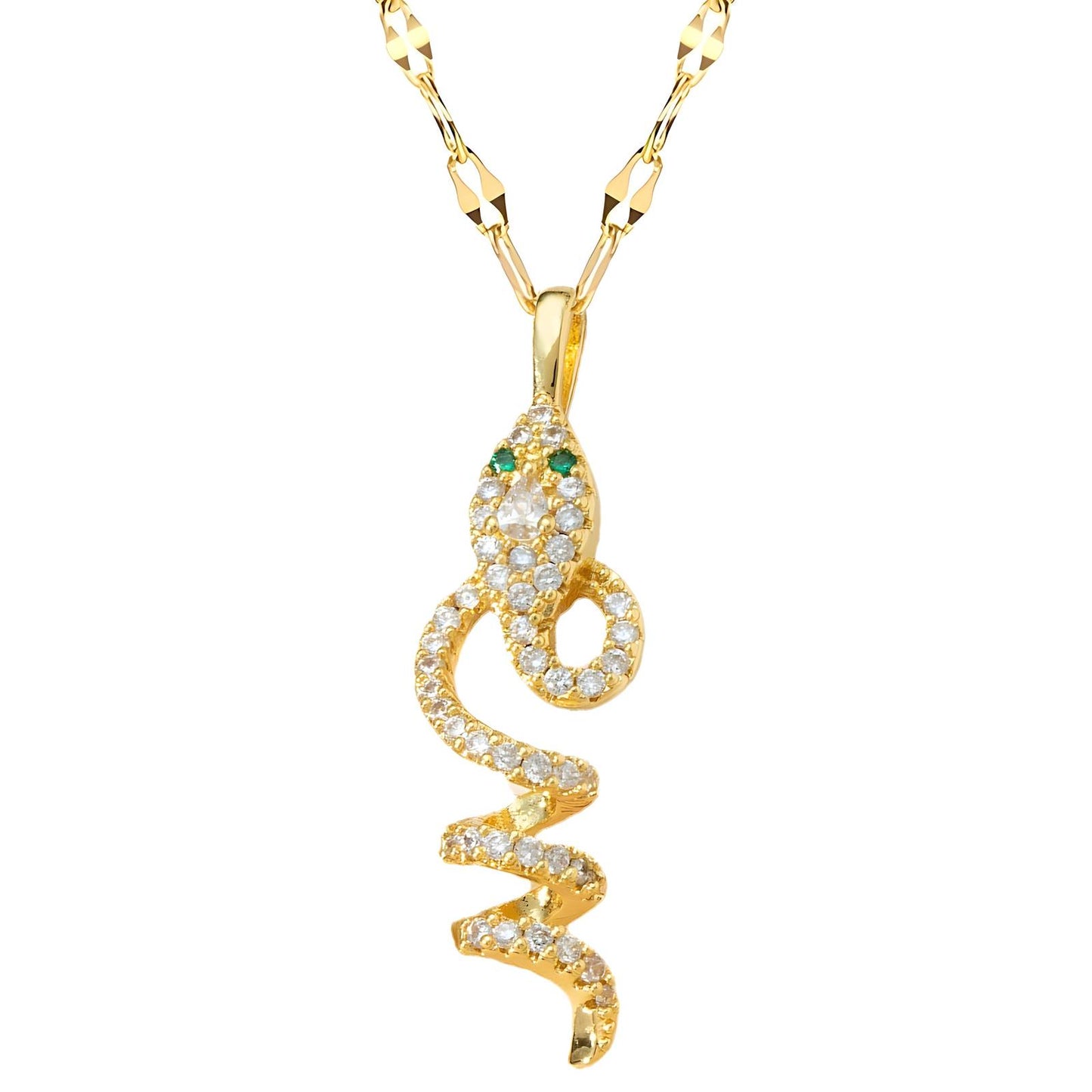 18K gold plated Snake necklace, Intensity