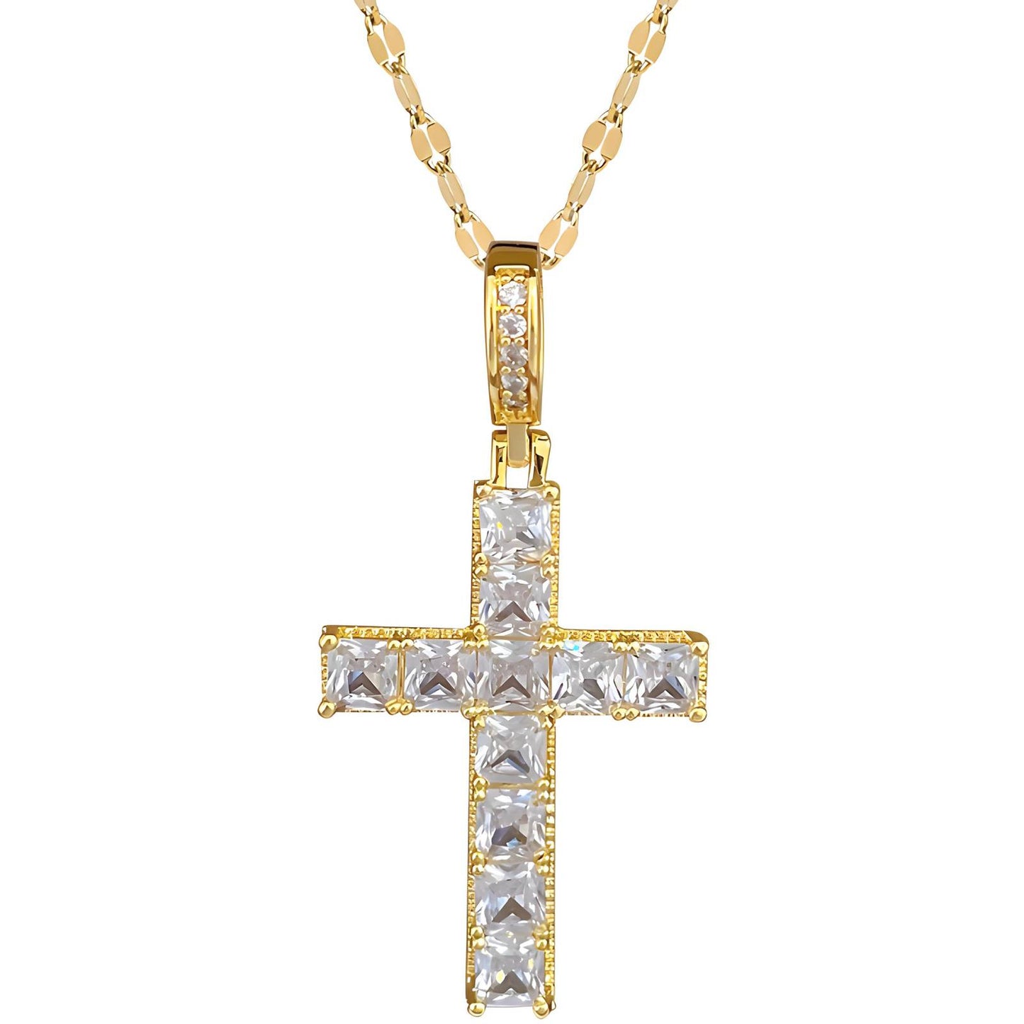 18K gold plated Crosses necklace, Intensity