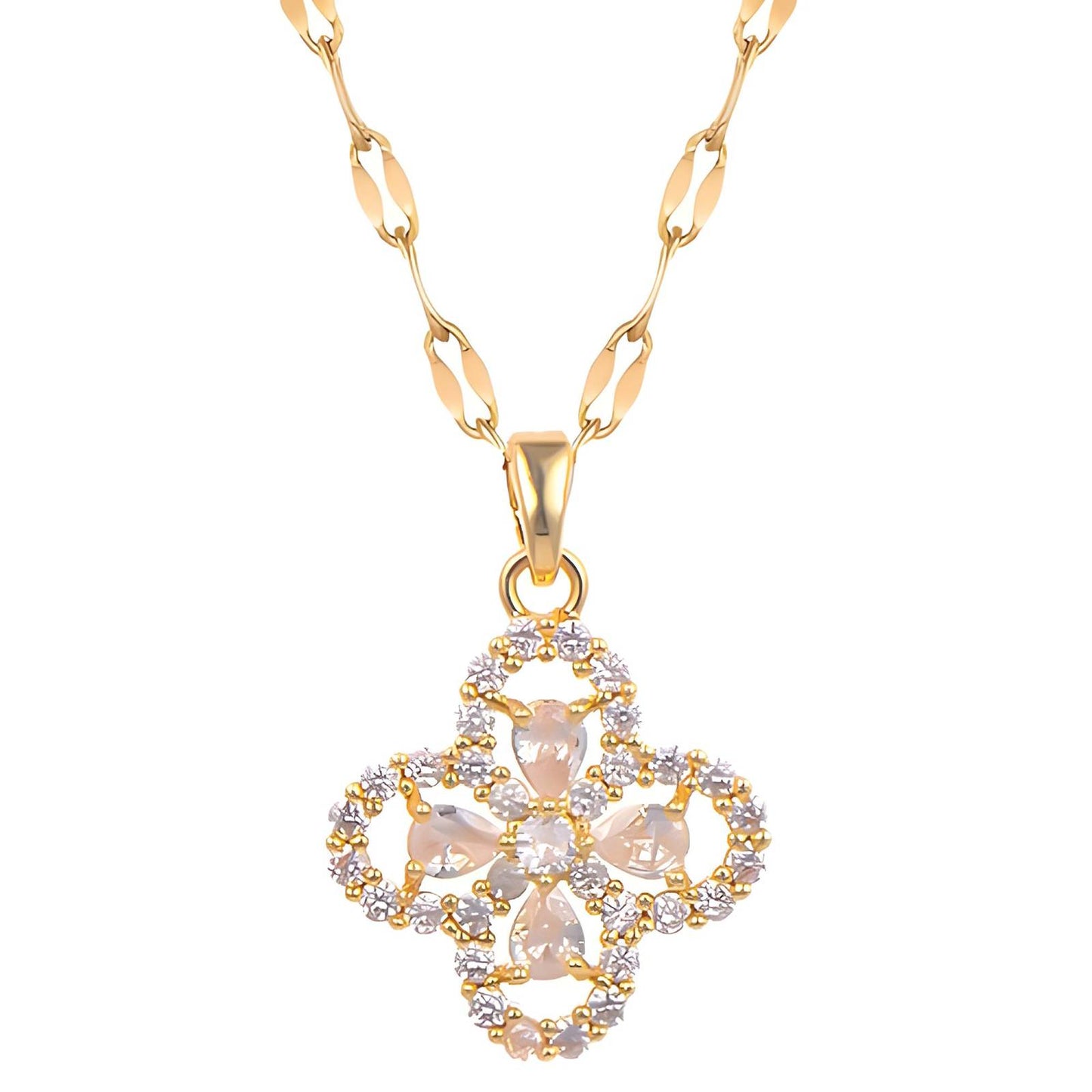 18K gold plated Flower necklace, Intensity