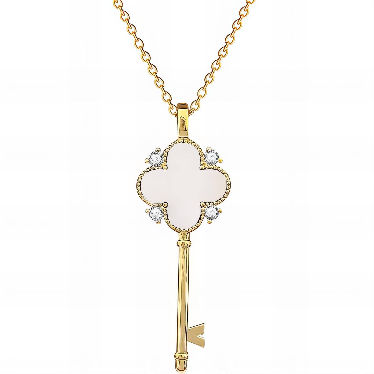 18K gold plated Four-leaf clover necklace, Intensity