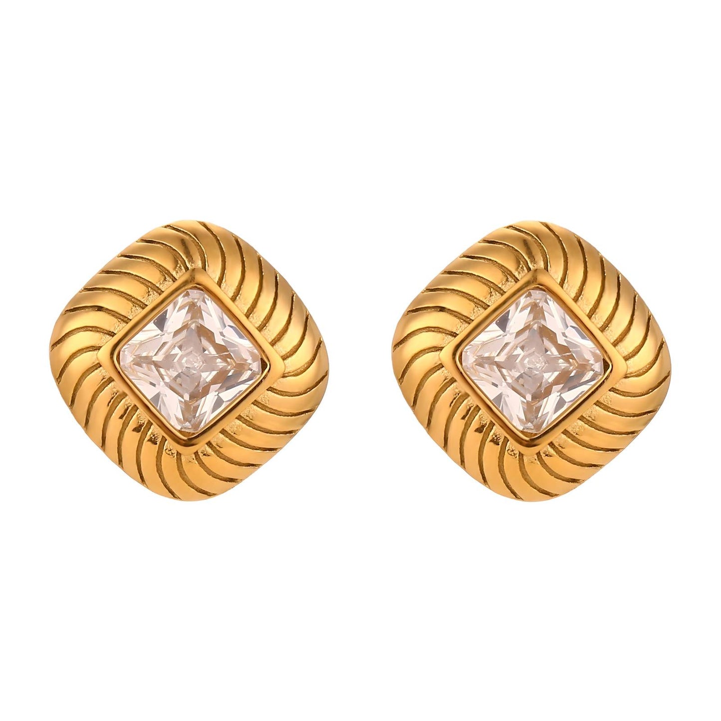 18K gold plated Stainless steel earrings, Intensity