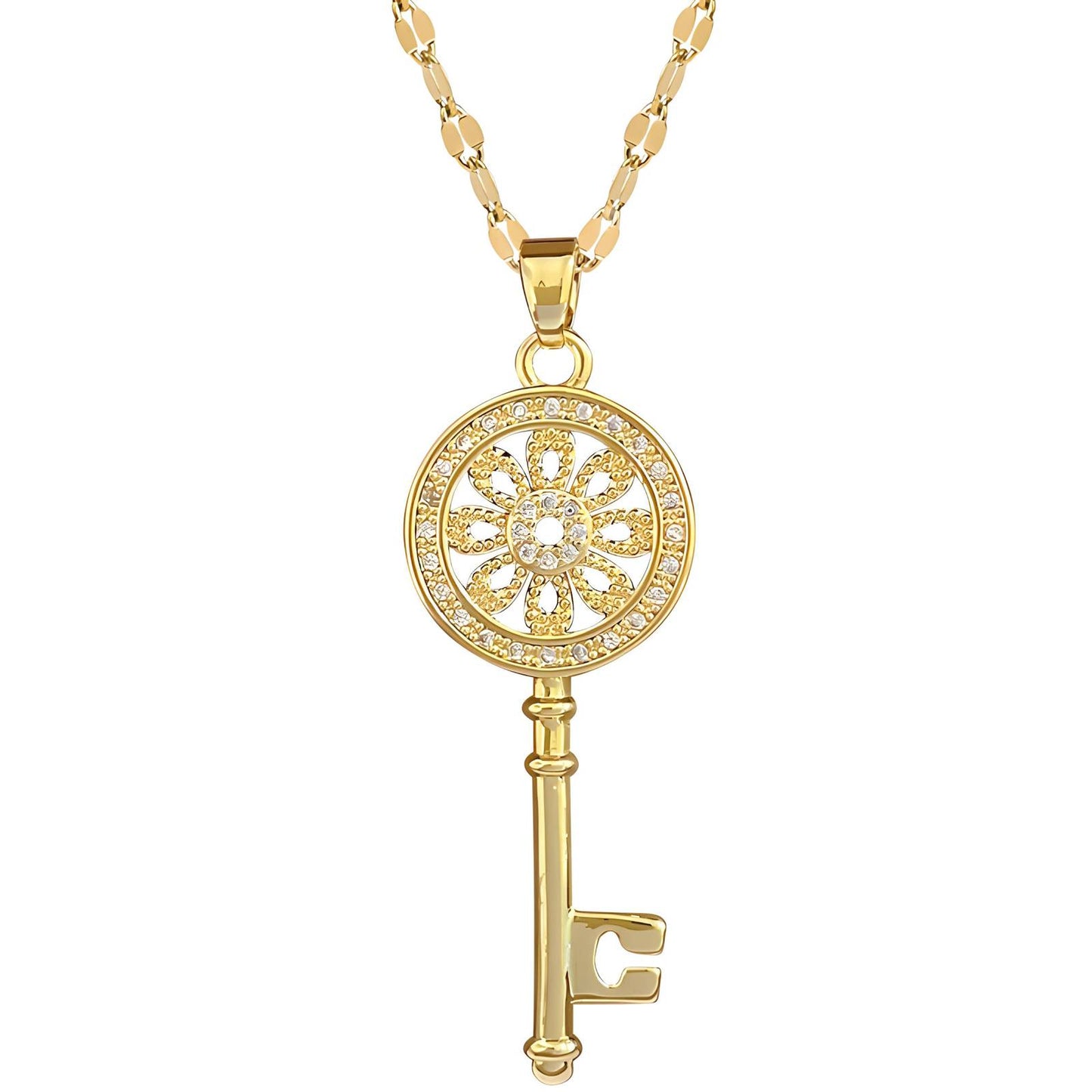 18K gold plated Key necklace, Intensity