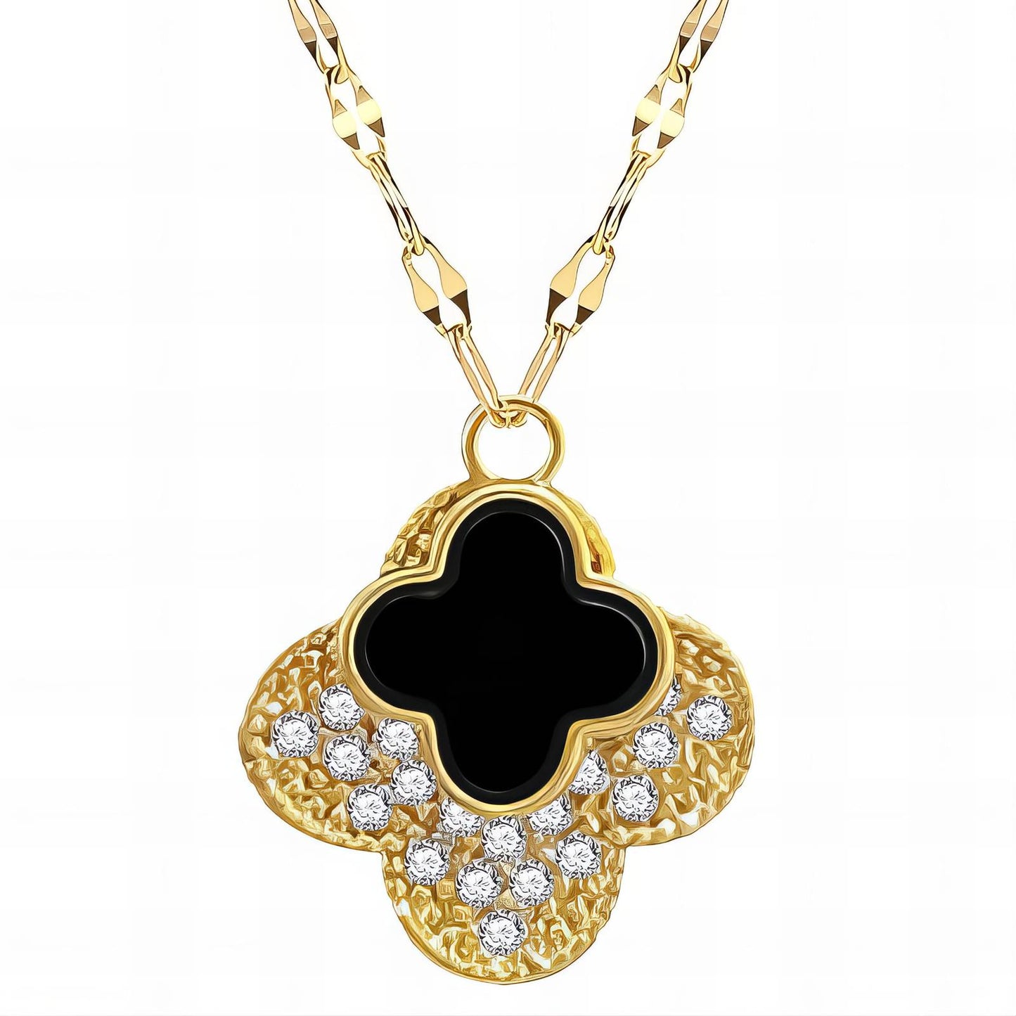 18K gold plated Four-leaf clover necklace, Intensity