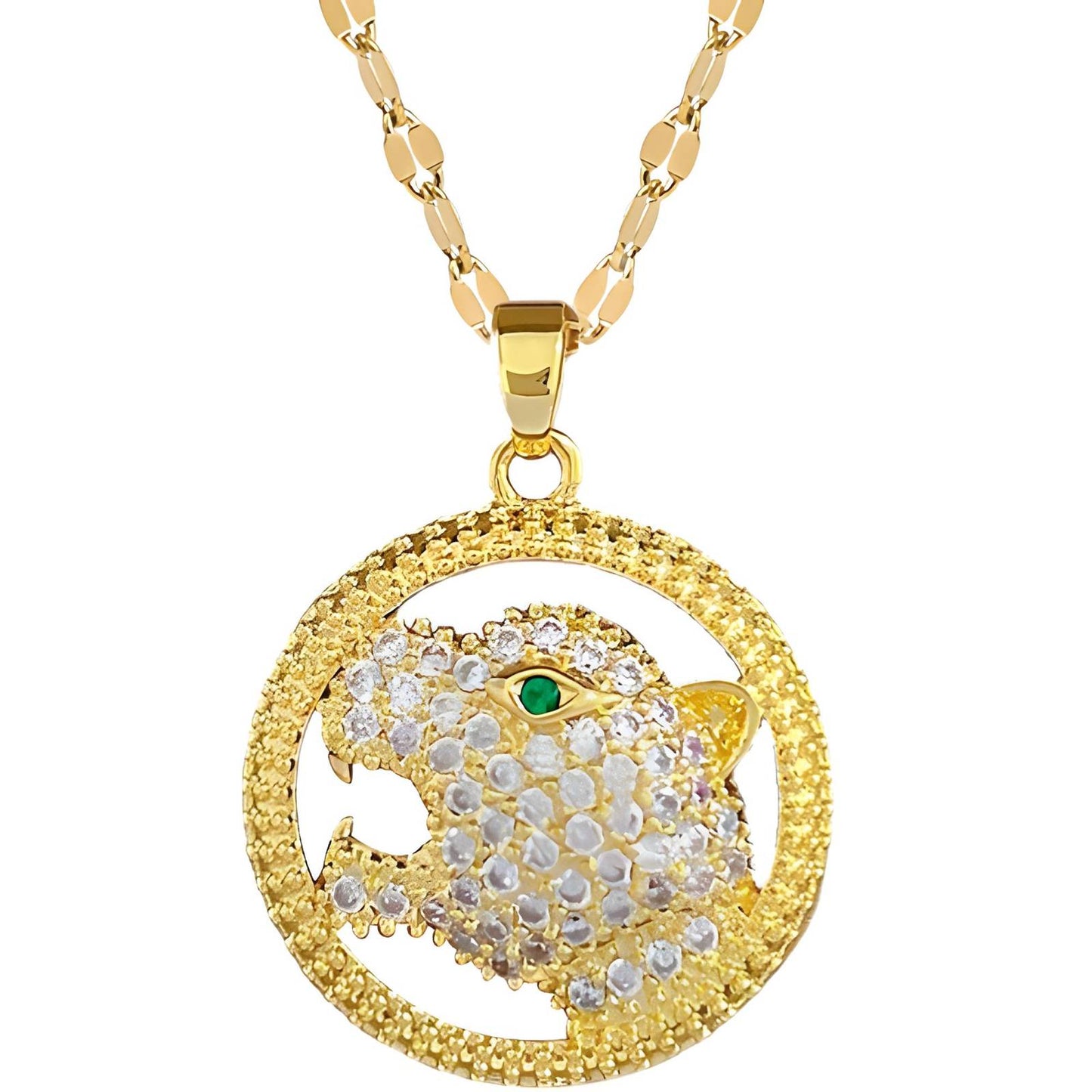 18K gold plated Leopard necklace, Intensity