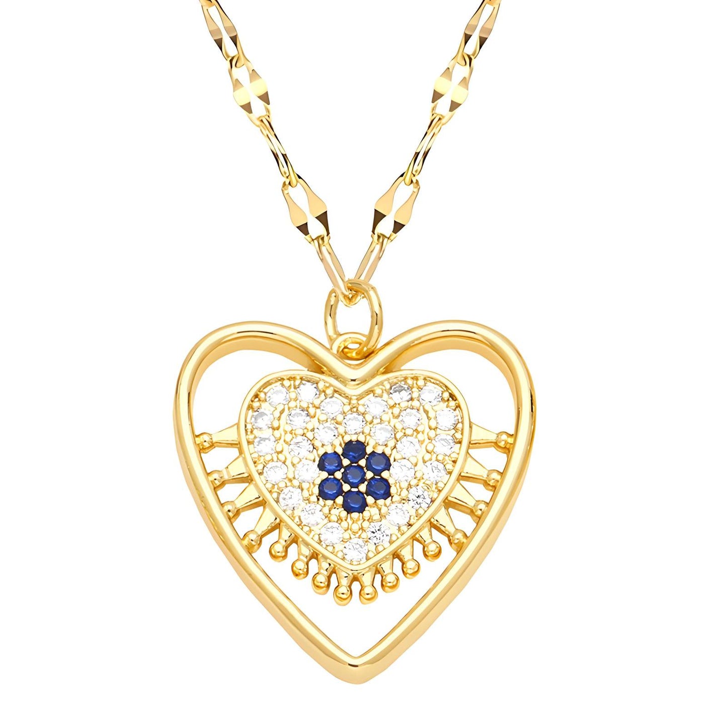 18K gold plated Heart necklace, Intensity