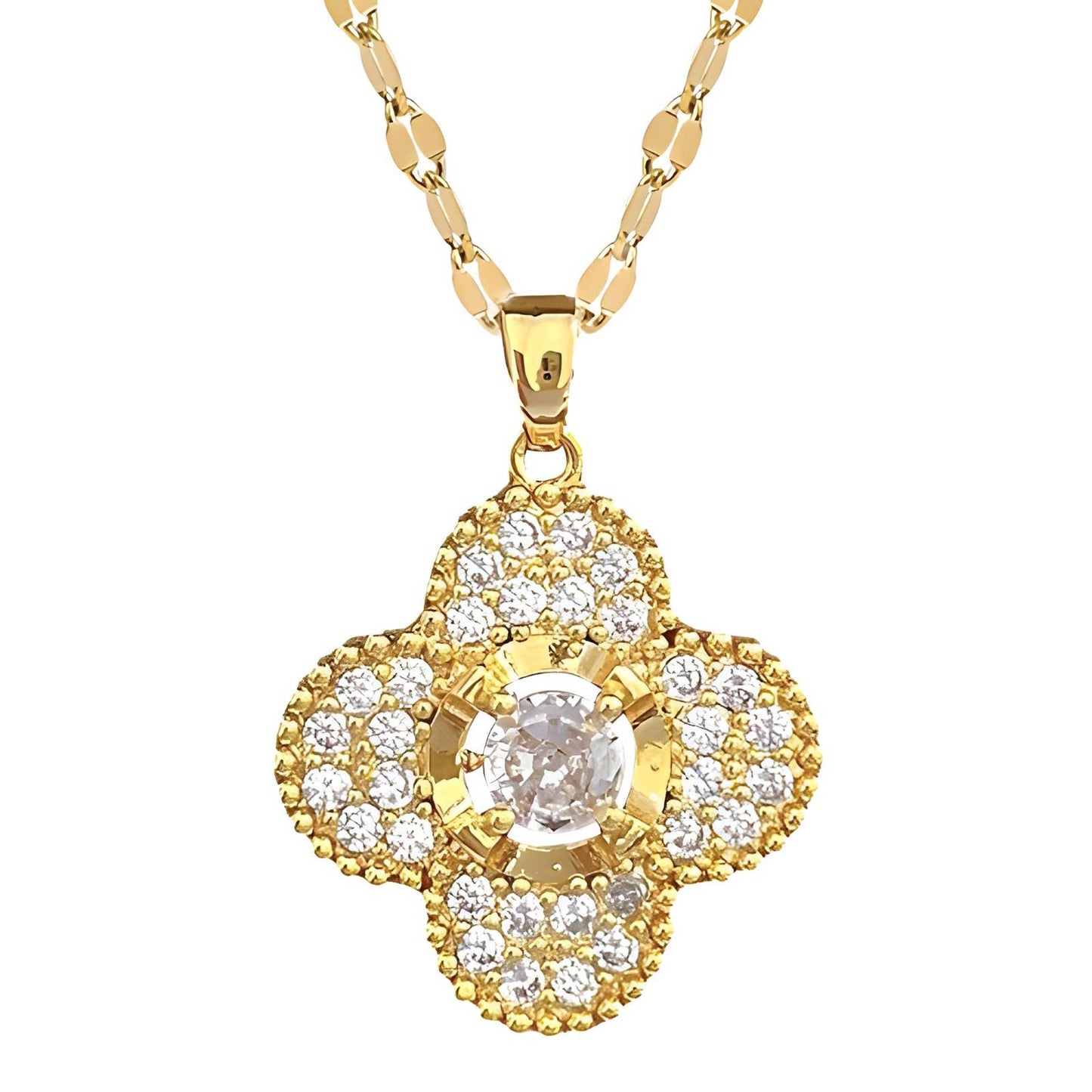 18K gold plated Flower necklace, Intensity