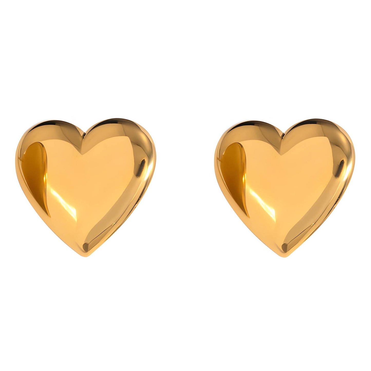 18K gold plated Stainless steel Hearts earrings, Intensity