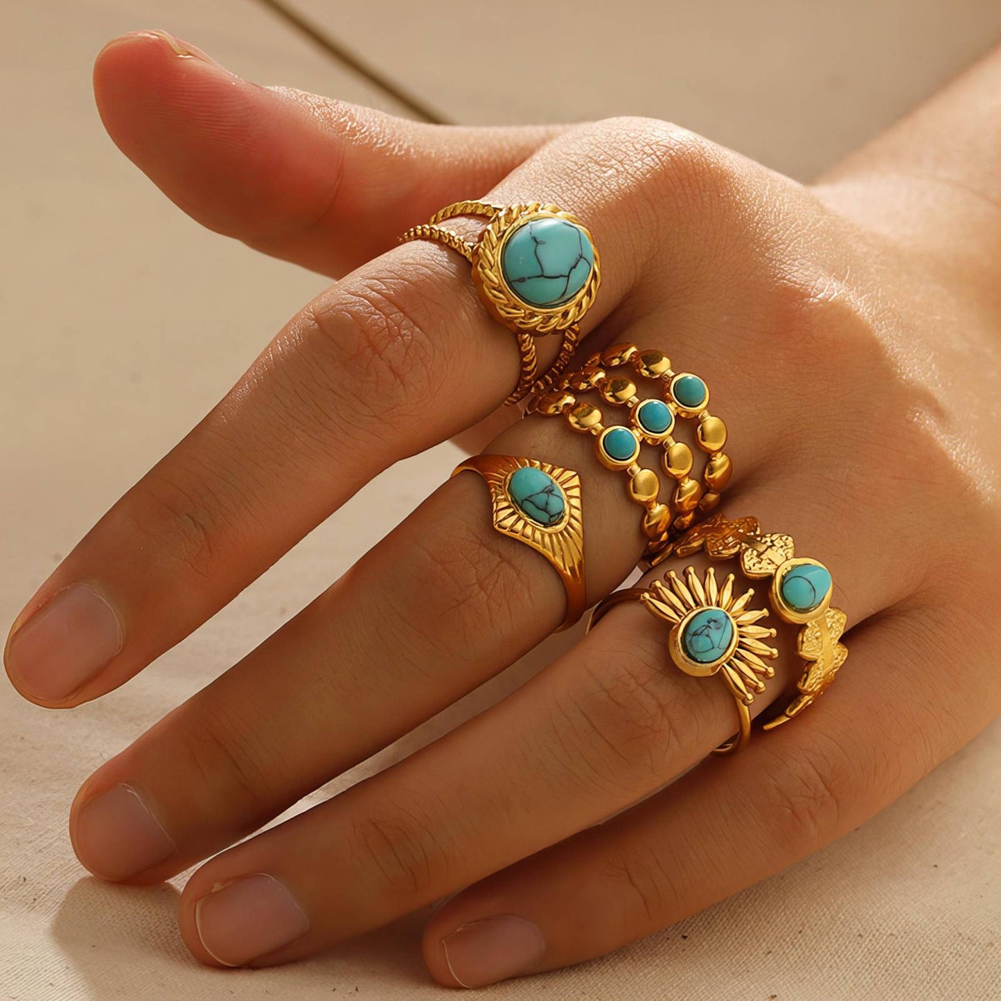 18K gold plated Stainless steel finger ring, Intensity