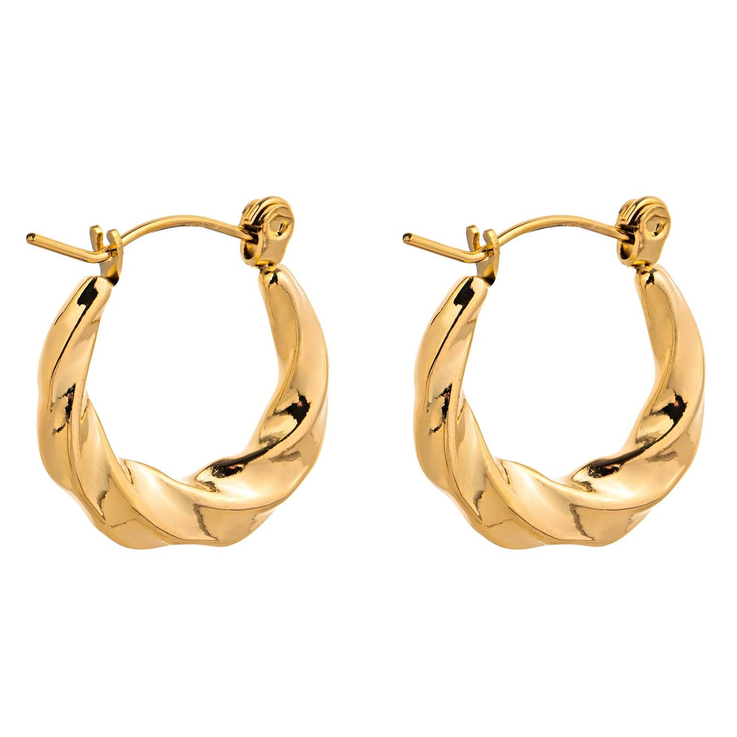 18K gold plated Stainless steel Circle earrings, Intensity