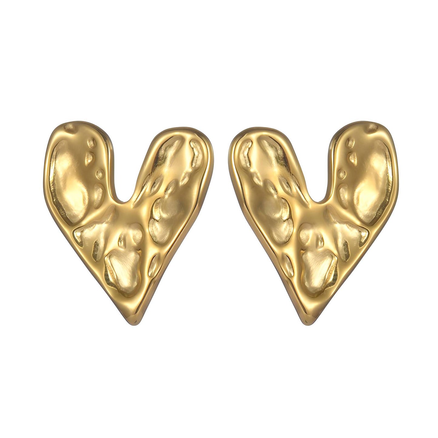 18K gold plated Stainless steel Hearts earrings, Intensity