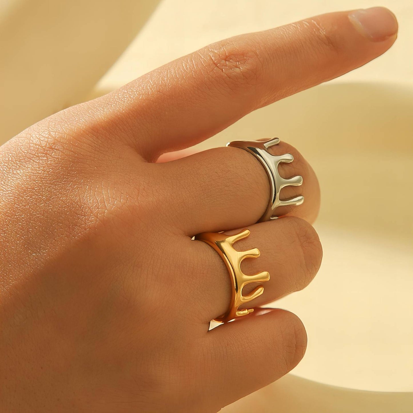 18K gold plated Stainless steel finger ring, Intensity