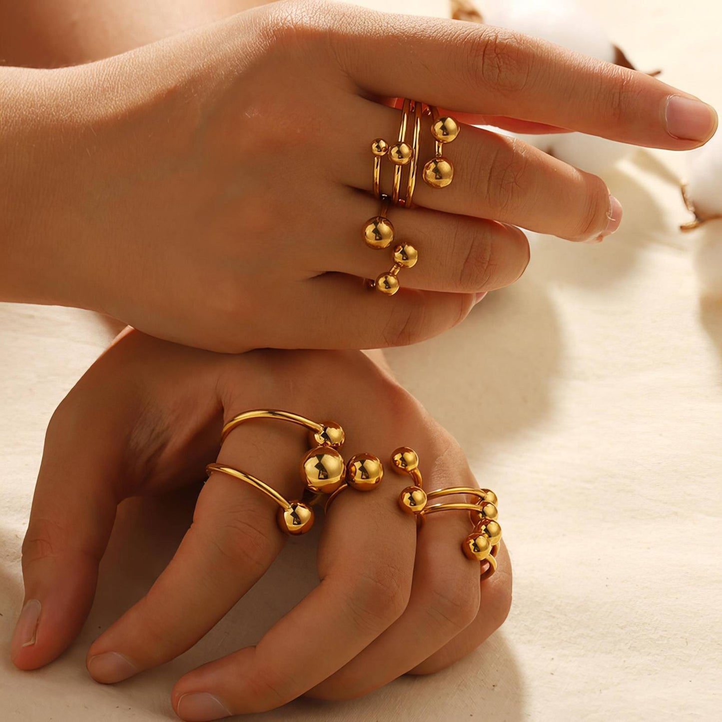 18K gold plated Stainless steel finger ring, Intensity