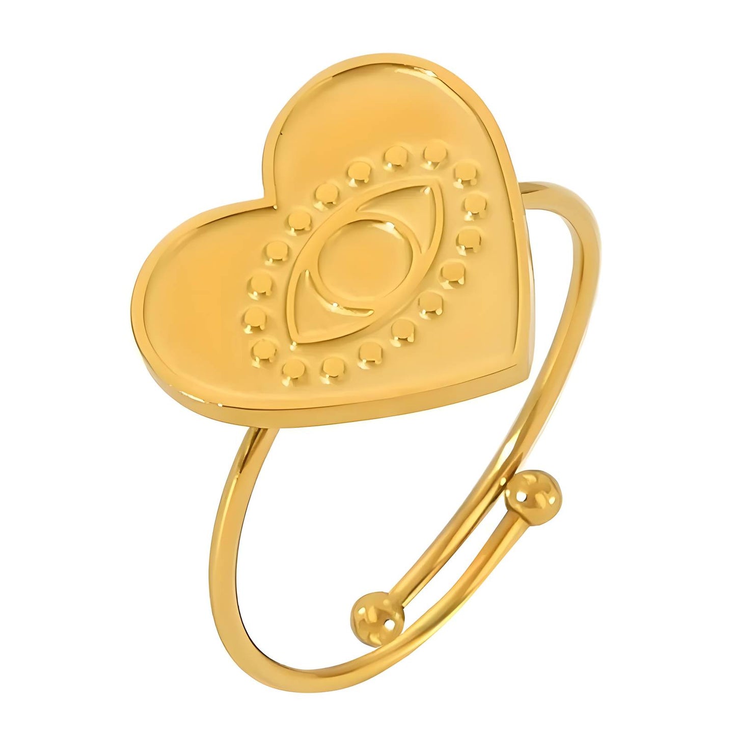 18K gold plated Stainless steel Heart finger ring, Intensity