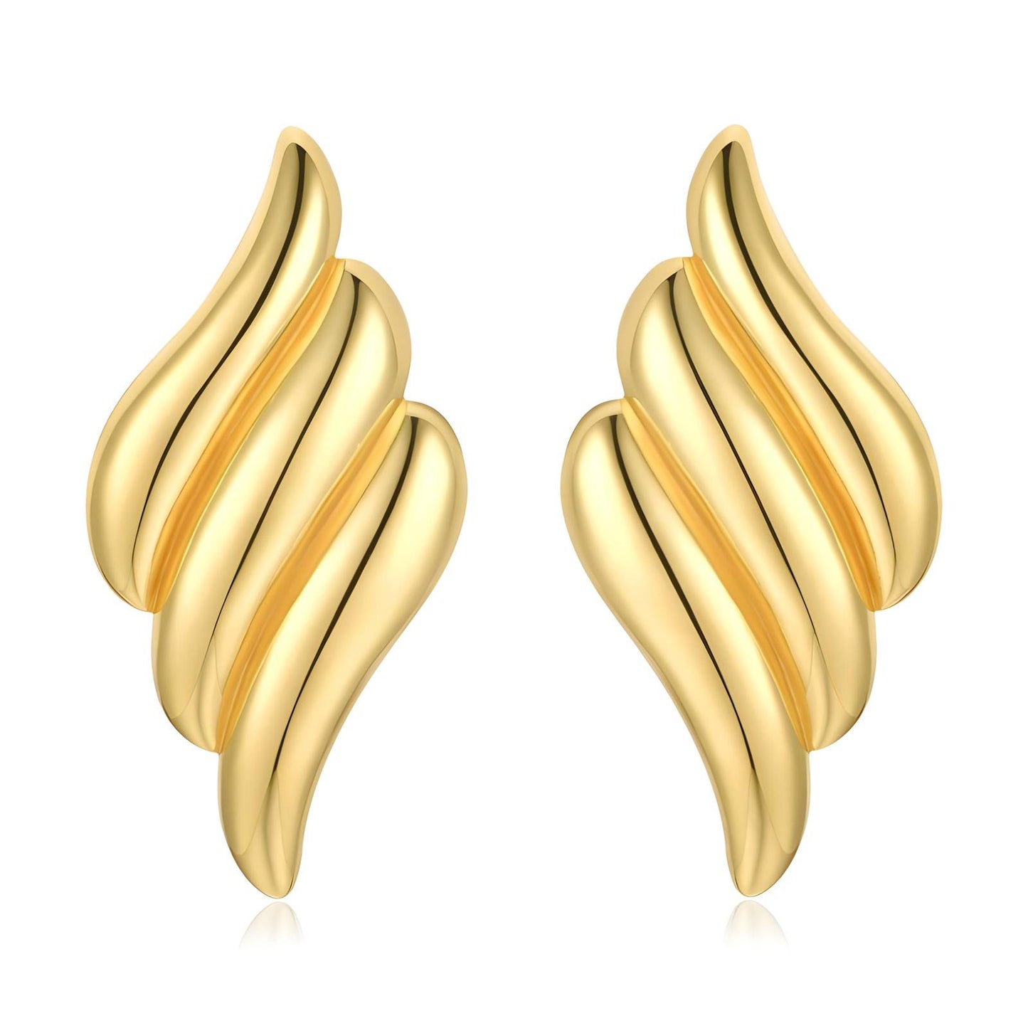 18K gold plated Stainless steel earrings, Intensity