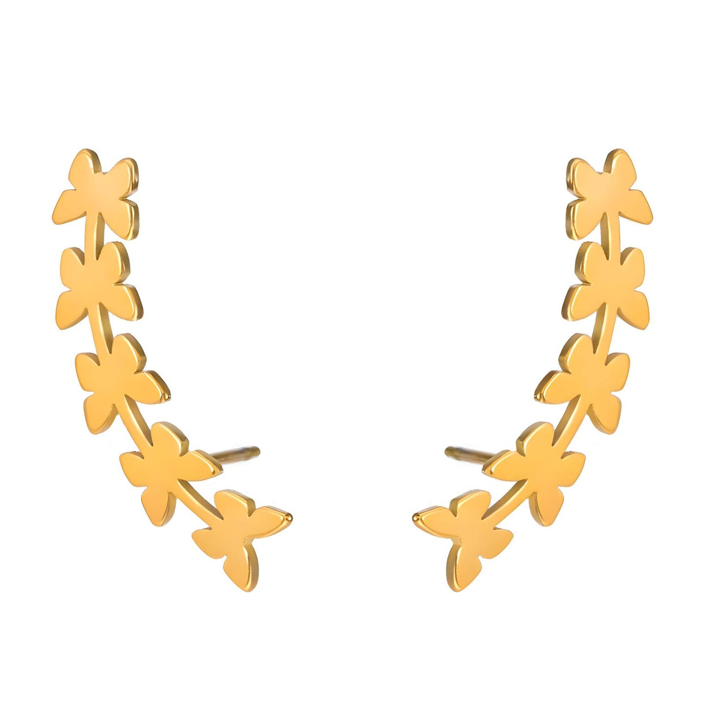 18K gold plated Stainless steel Butterflies earrings, Intensity