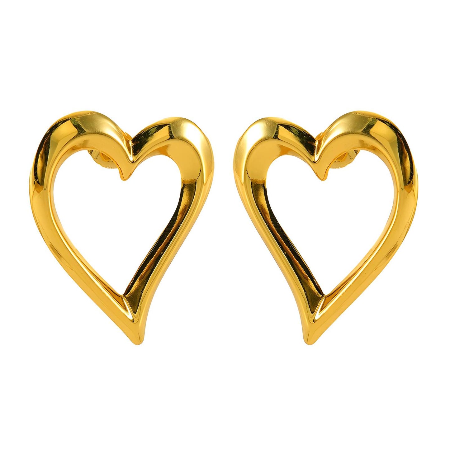 18K gold plated Stainless steel Hearts earrings, Intensity