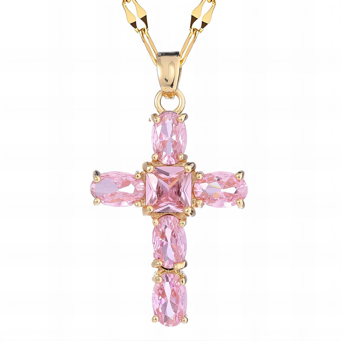 18K gold plated Crosses necklace, Intensity