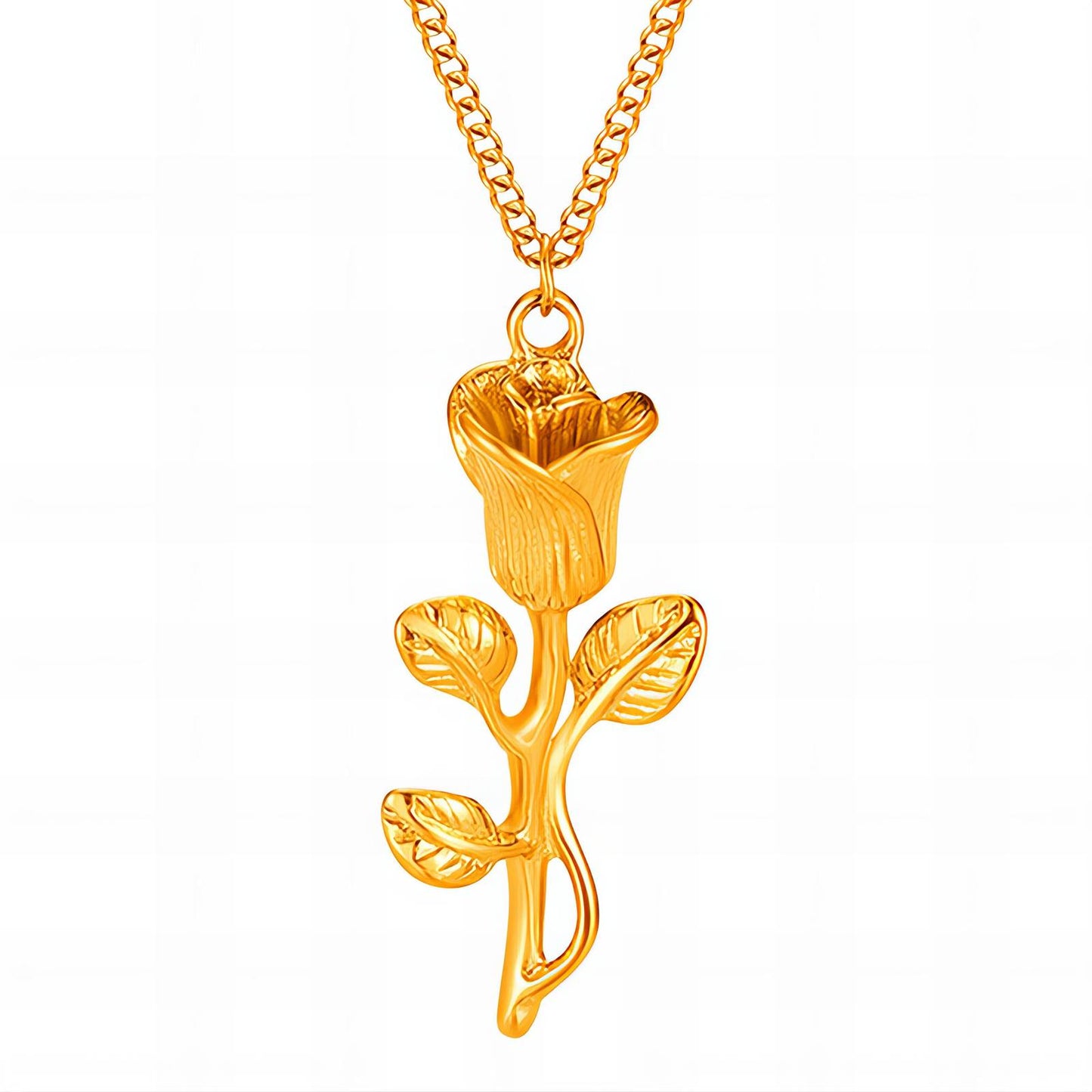 18K gold plated Stainless steel Flower necklace, Intensity