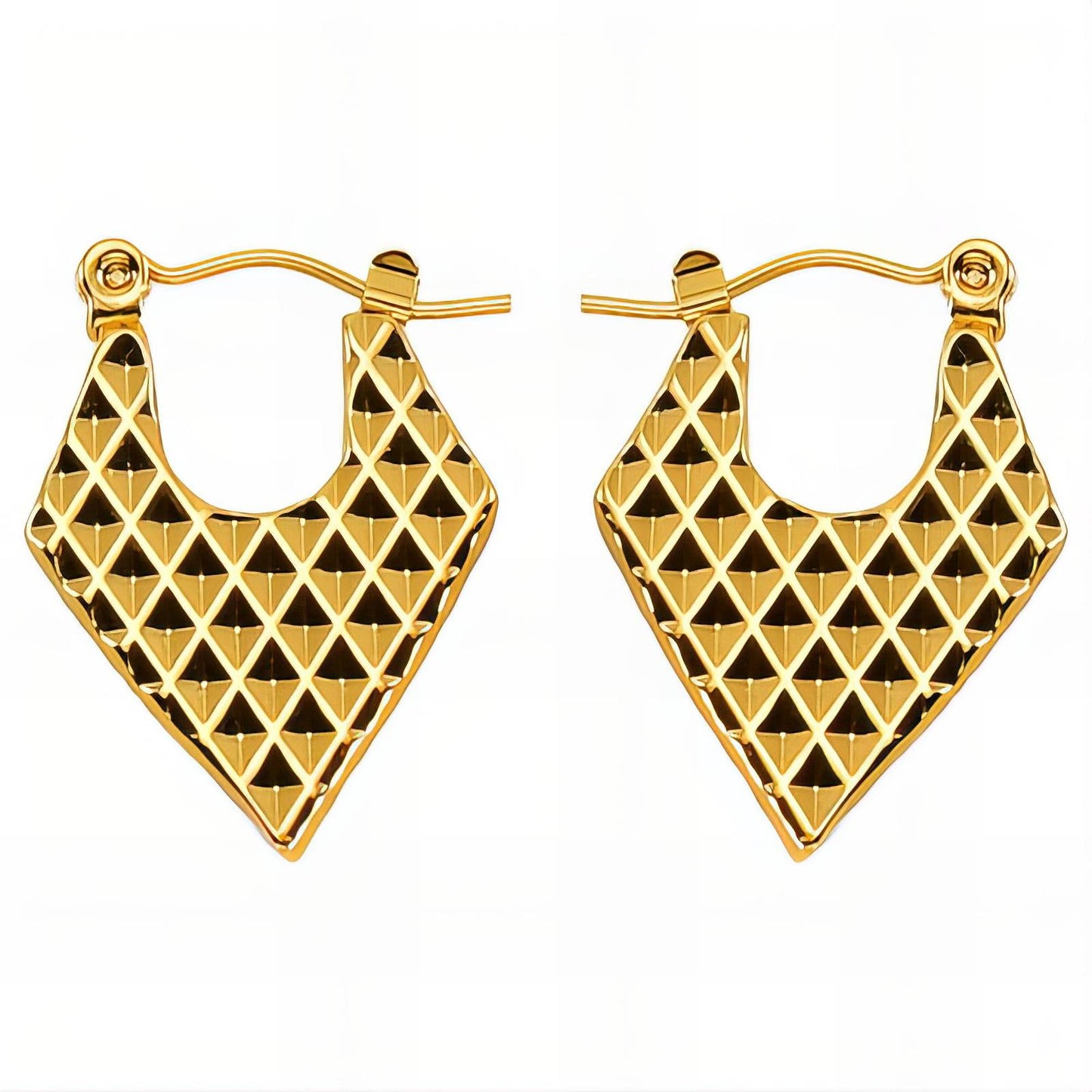 18K gold plated Stainless steel Hearts earrings, Intensity