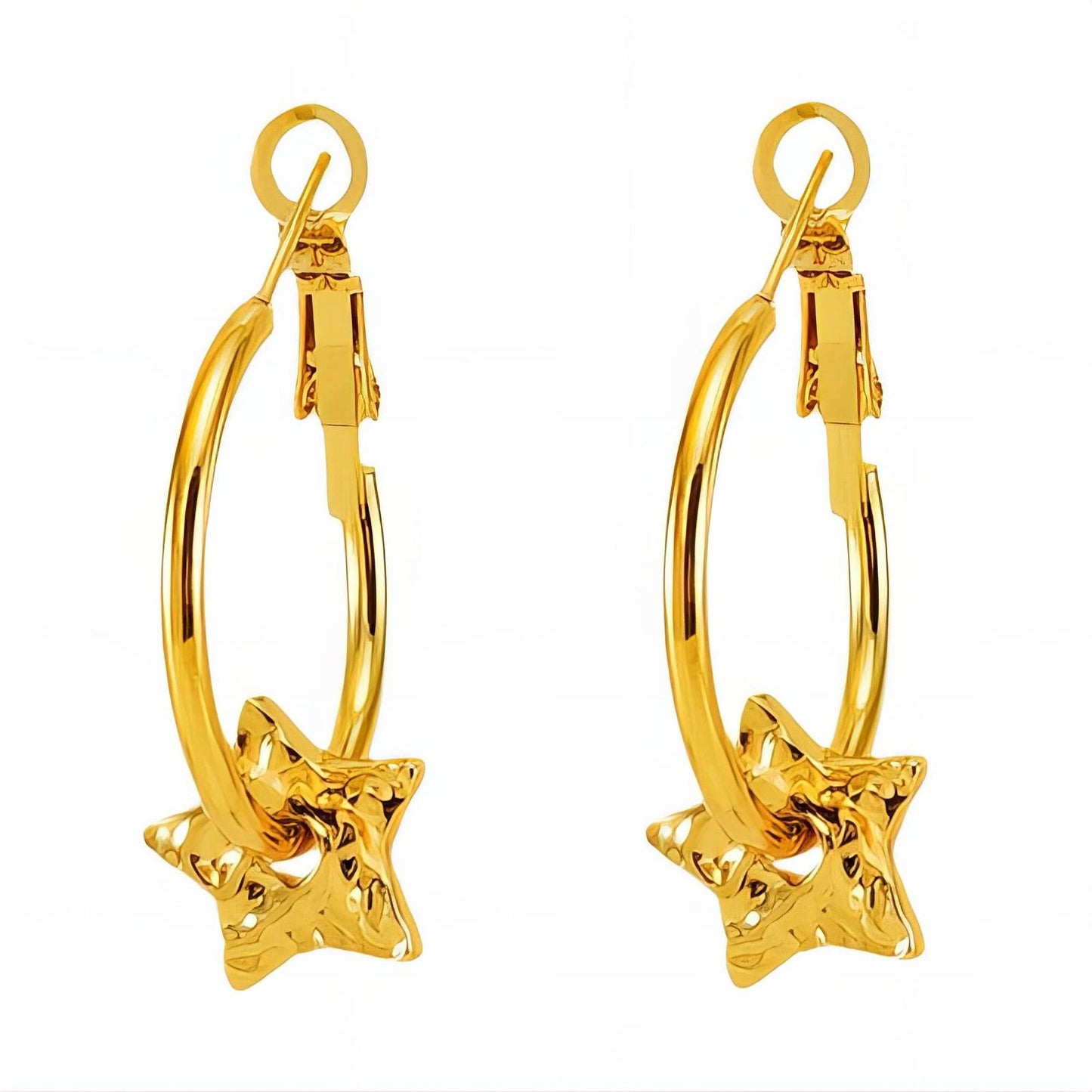 18K gold plated Stainless steel Stars earrings, Intensity