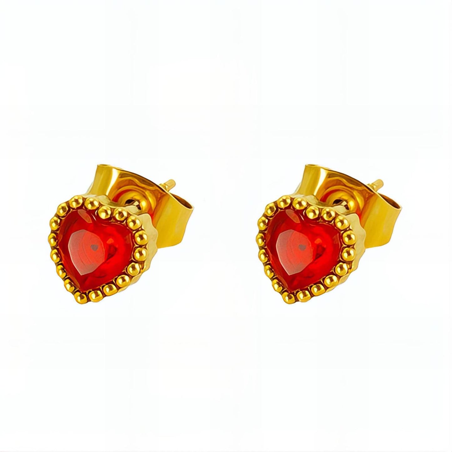 18K gold plated Stainless steel Hearts earrings, Intensity