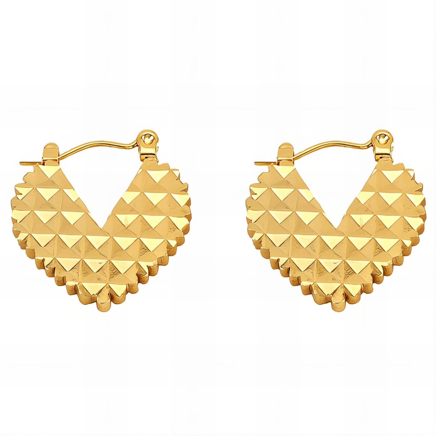 18K gold plated Stainless steel Hearts earrings, Intensity