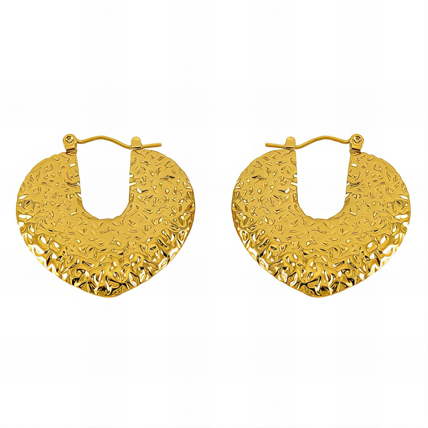 18K gold plated Stainless steel Hearts earrings, Intensity