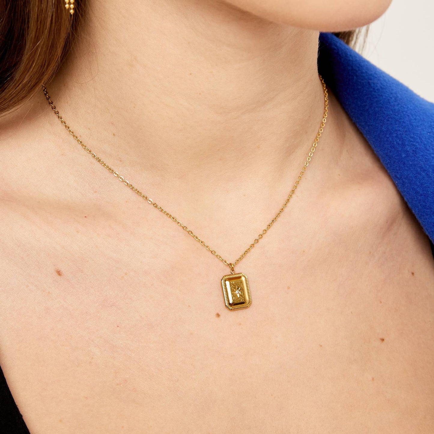 18K gold plated Stainless steel Star necklace, Intensity