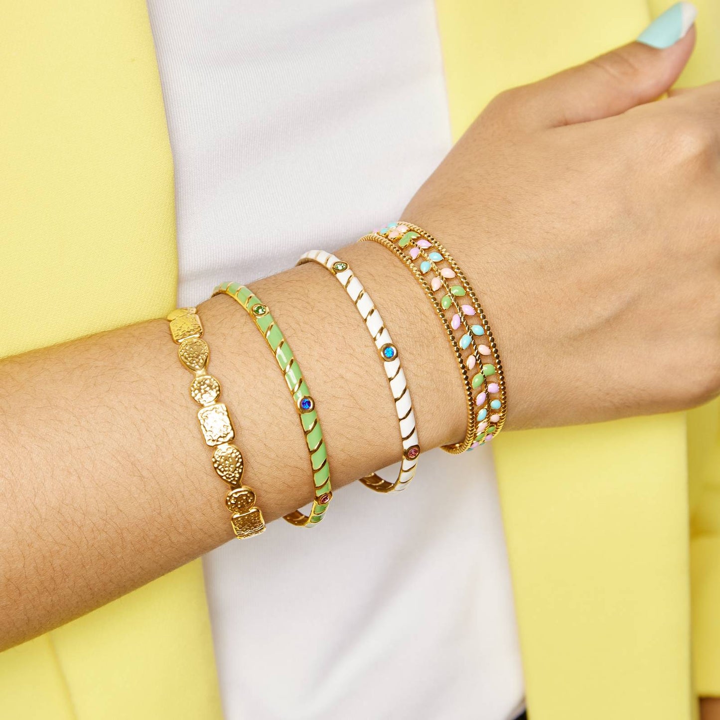 18K gold plated Stainless steel bracelet, Intensity