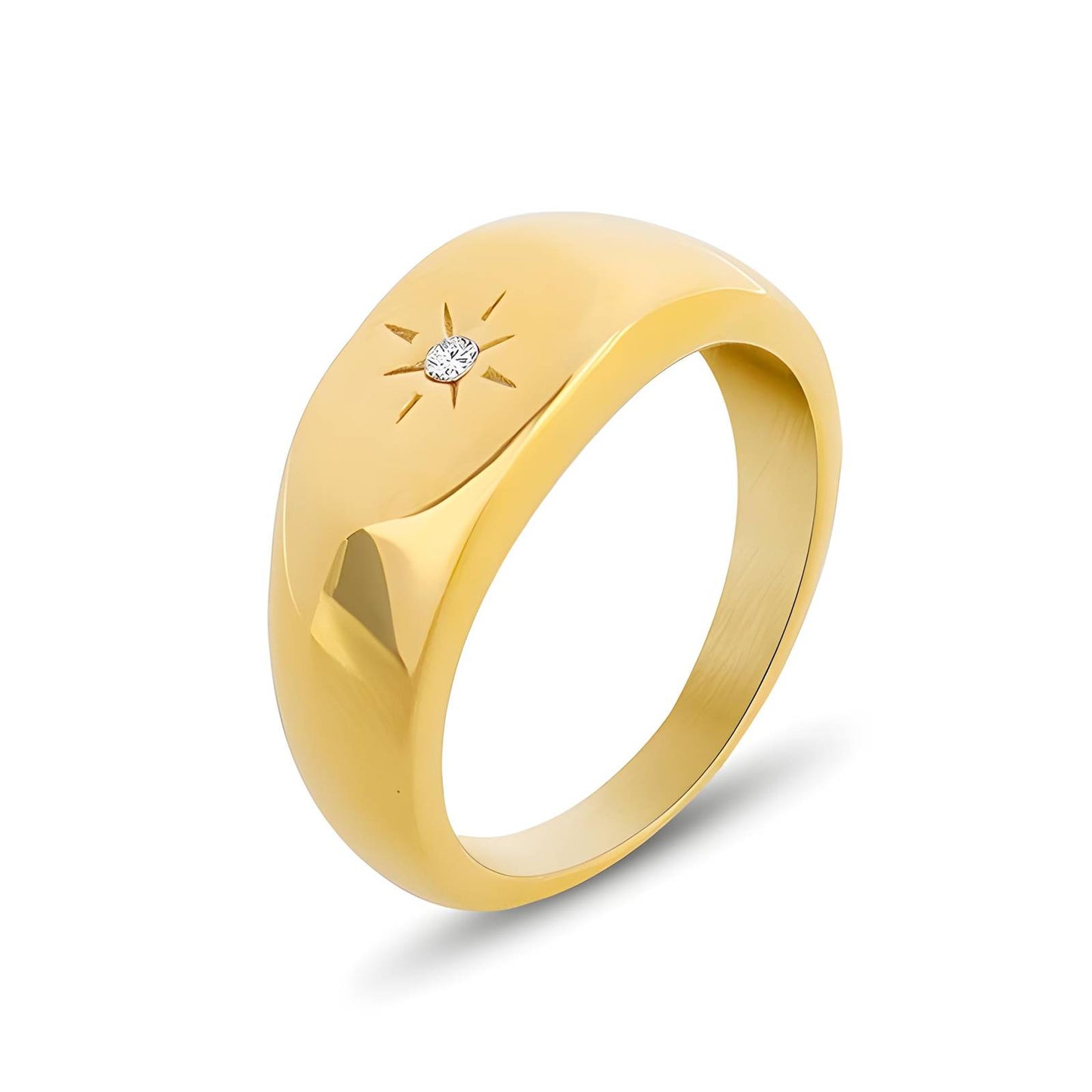 18K gold plated Stainless steel Star finger ring, Intensity