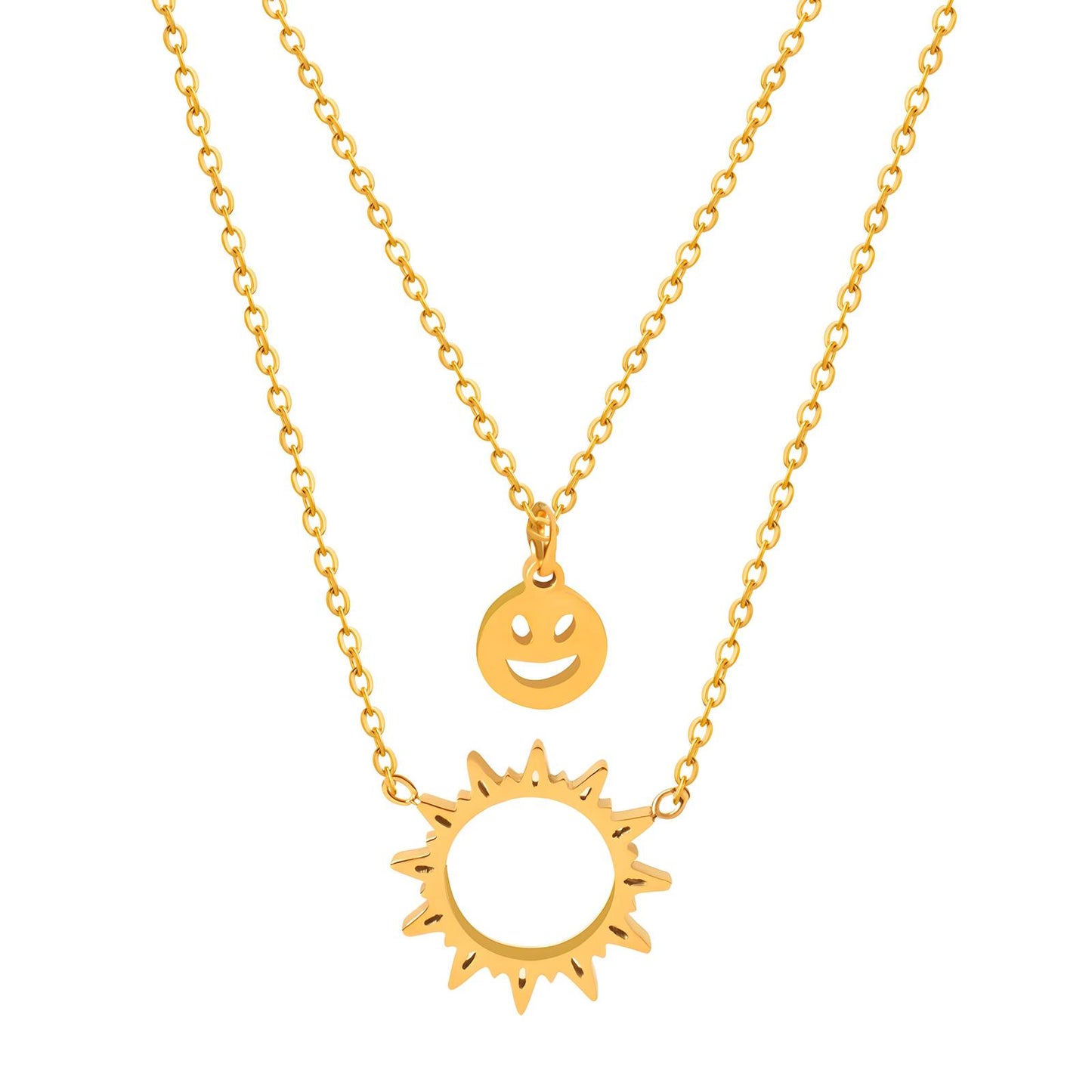18K gold plated Stainless steel The Sun necklace, Intensity