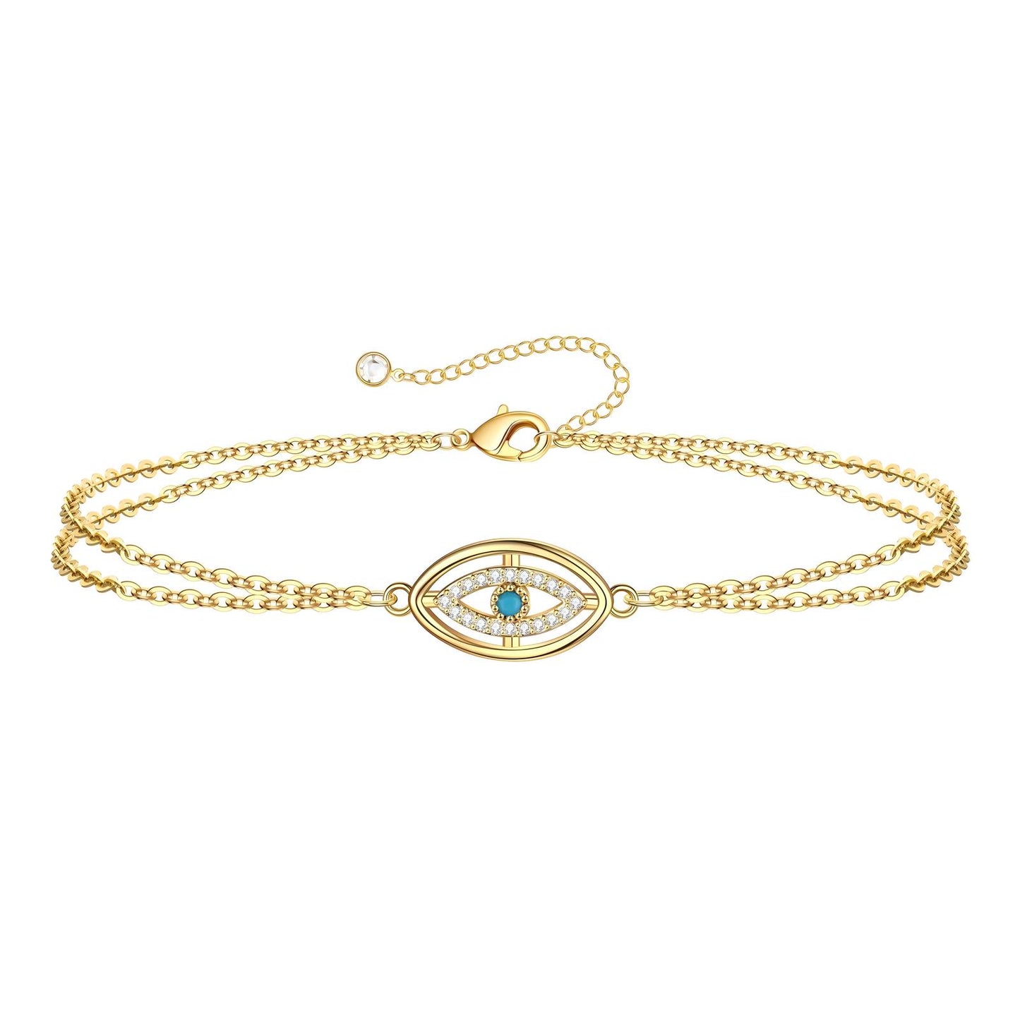 18K gold plated Stainless steel Evil Eye bracelet, Intensity
