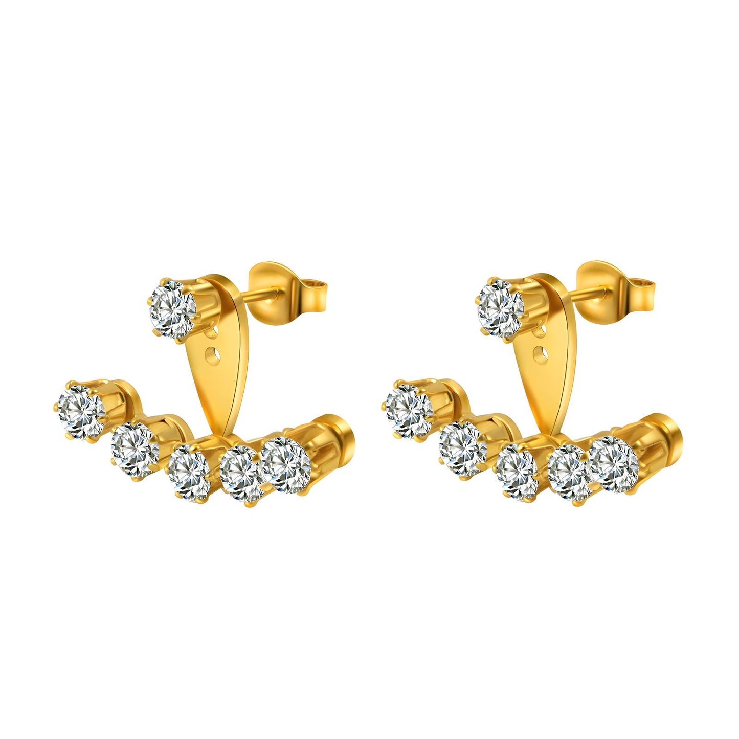 18K gold plated Stainless steel earrings, Intensity